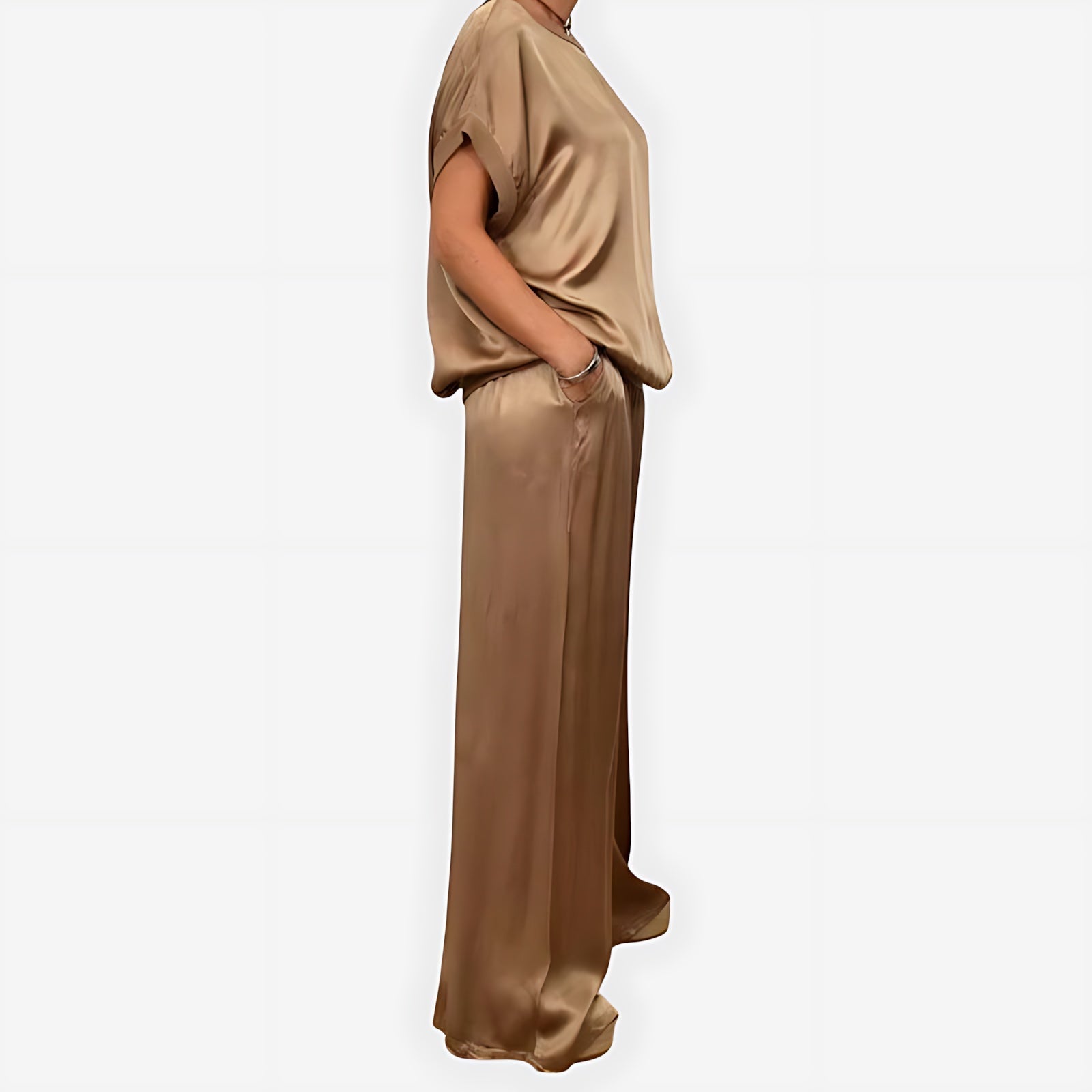 Maya – Satin Top and Palazzo Pants Set