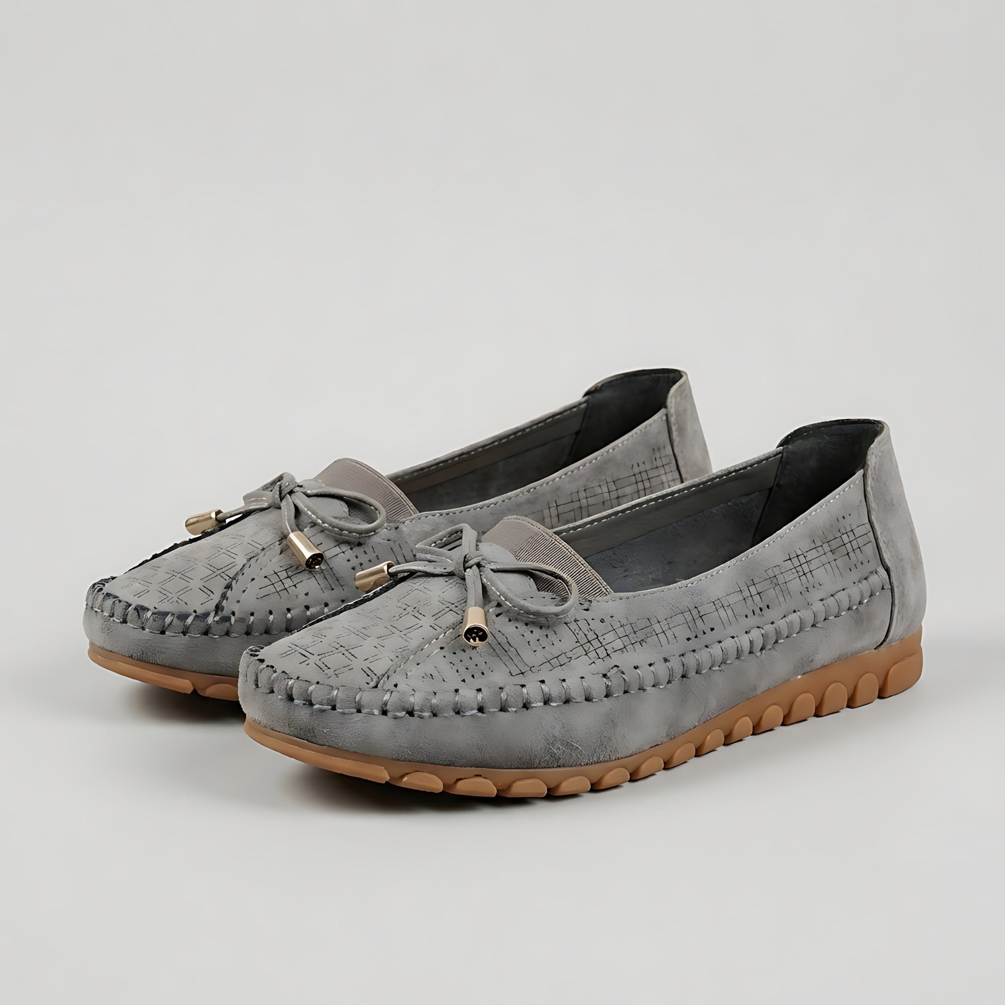 Mila – Suede Bow Slip On Loafers
