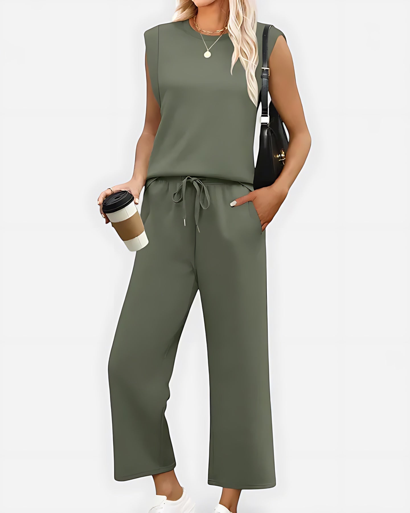 Mila – Tank Top and Cropped Wide Leg Pants Set
