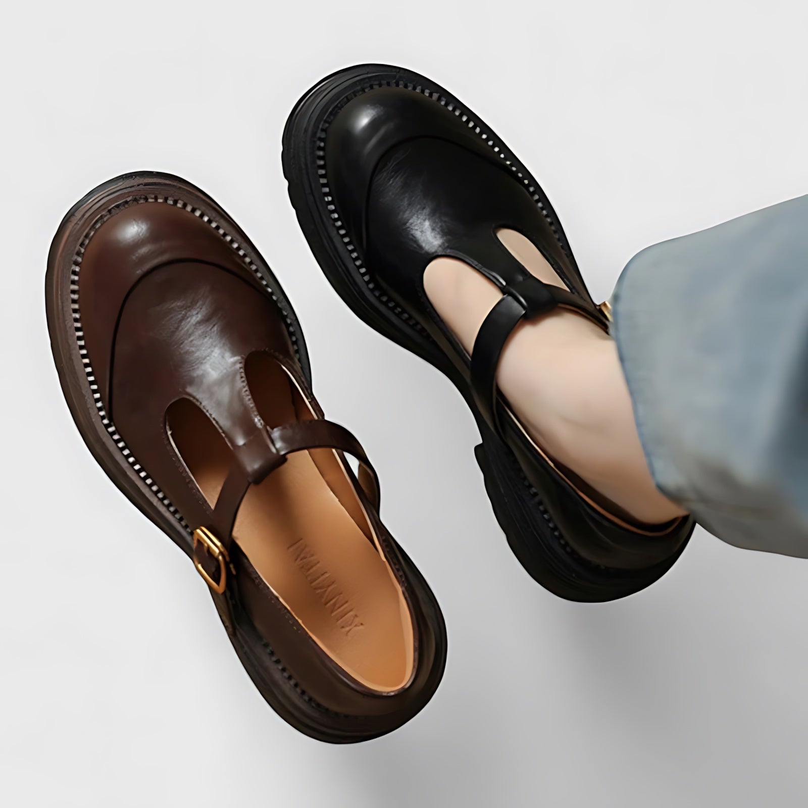 Millie – Brogue T Strap Mary Jane Shoes