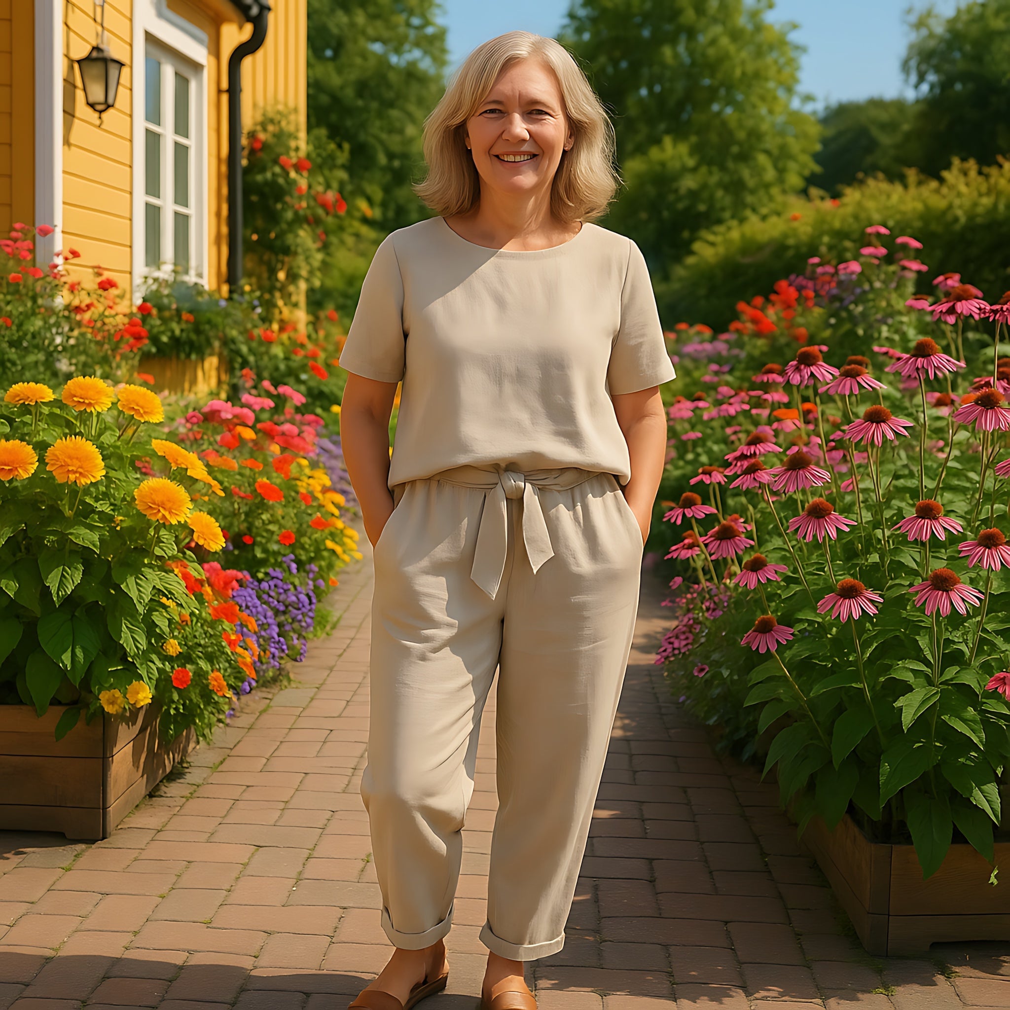 Millie – Short Sleeve Top and Tapered Cropped Pants Set