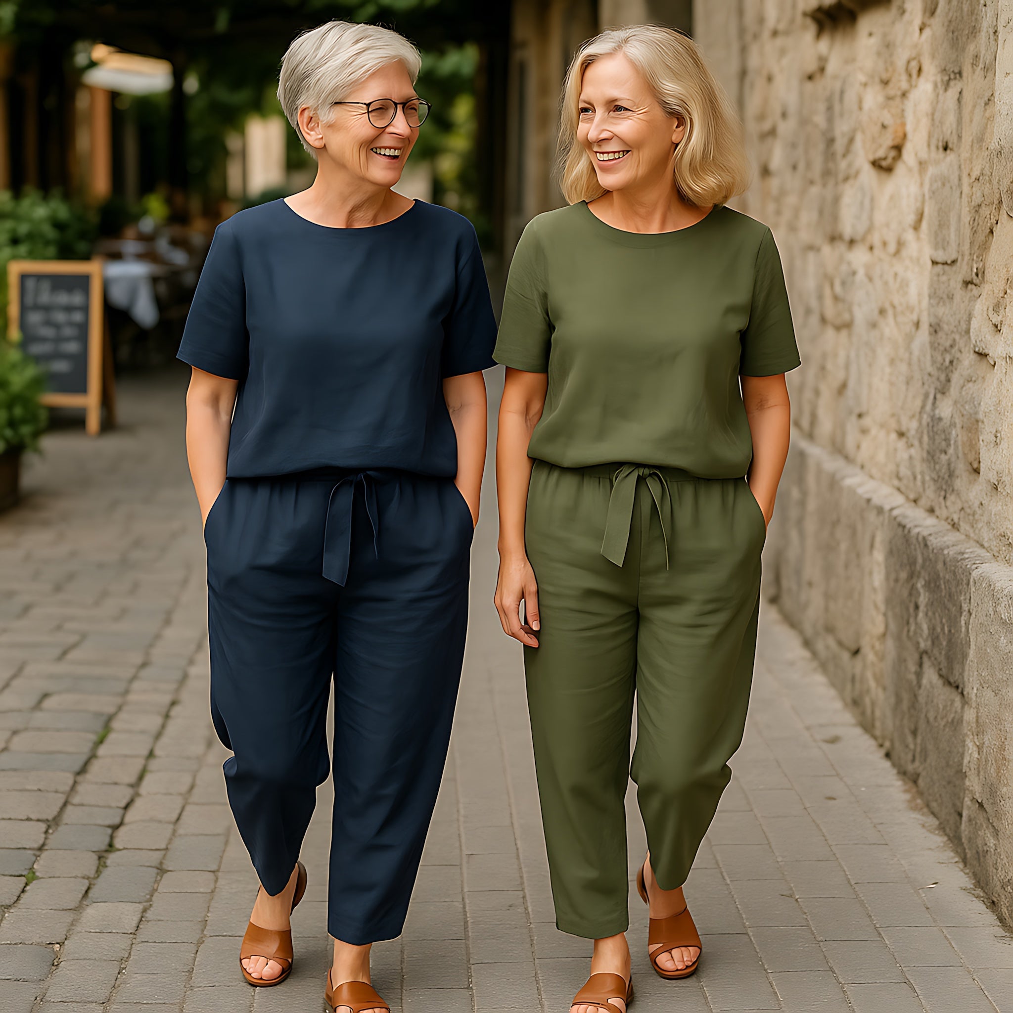 Millie – Short Sleeve Top and Tapered Cropped Pants Set