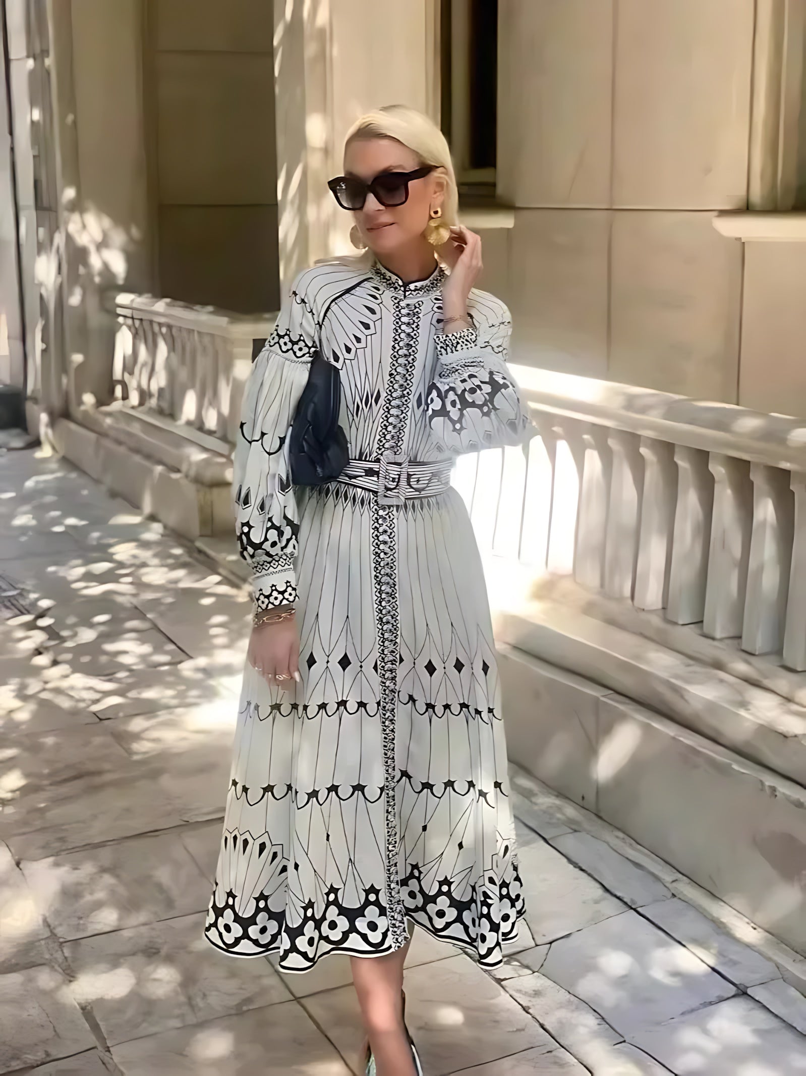 Molly – Boho Print Long Sleeve Maxi Dress