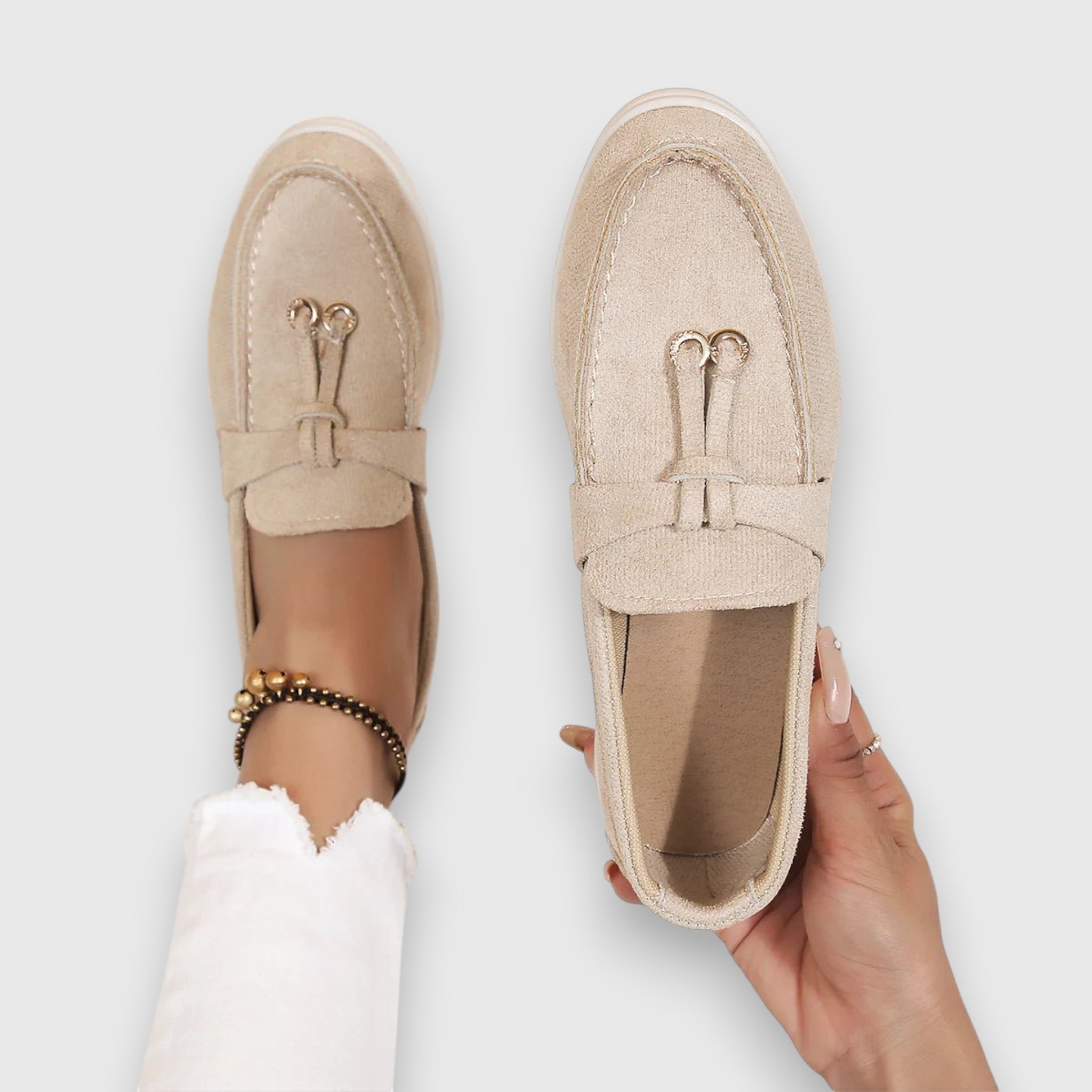 Evelyn – Canvas Knot Slip On Loafers