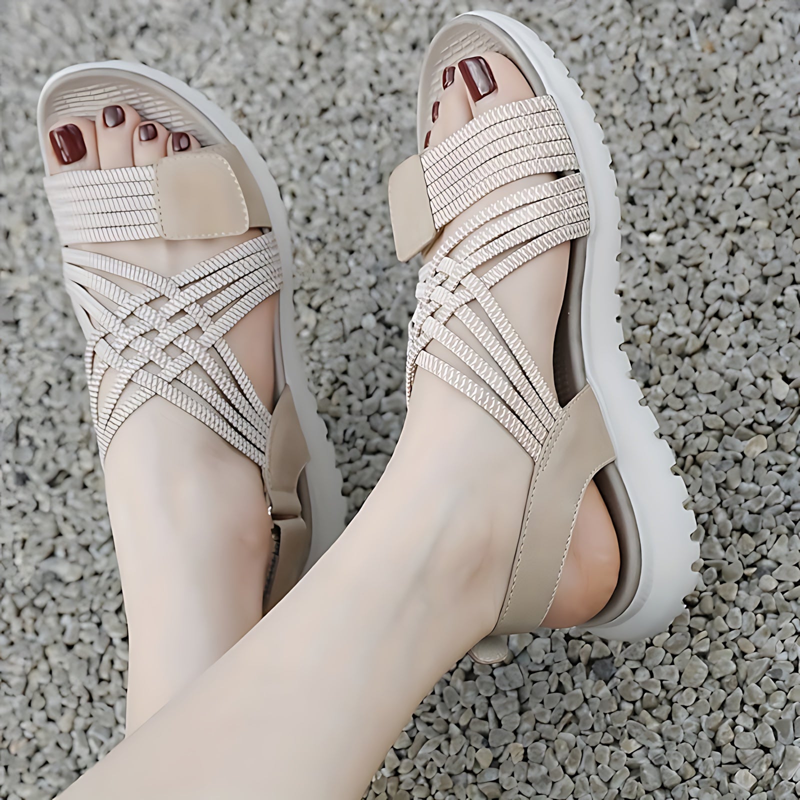 Nadia – Crisscross Strappy Sport Sandals