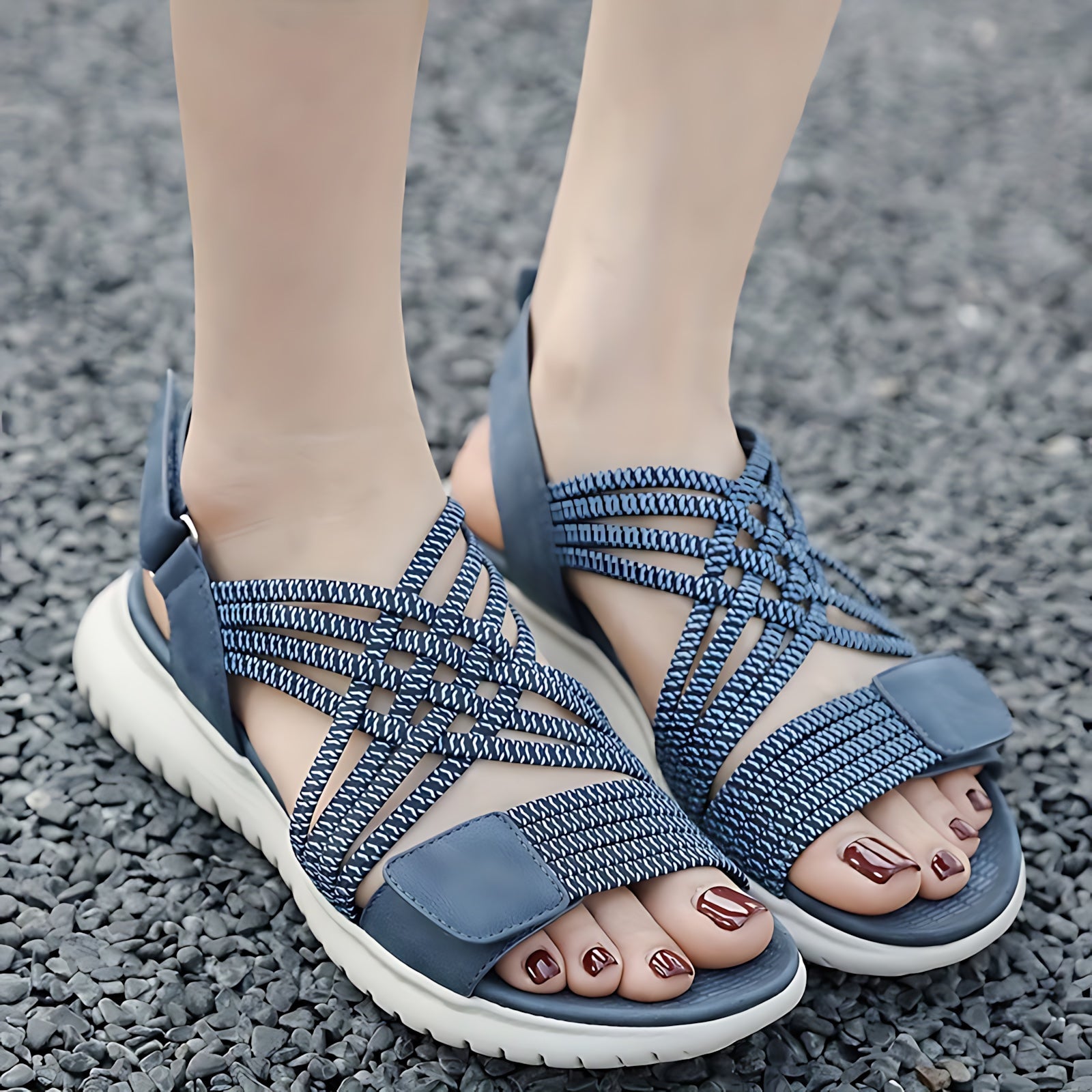 Nadia – Crisscross Strappy Sport Sandals