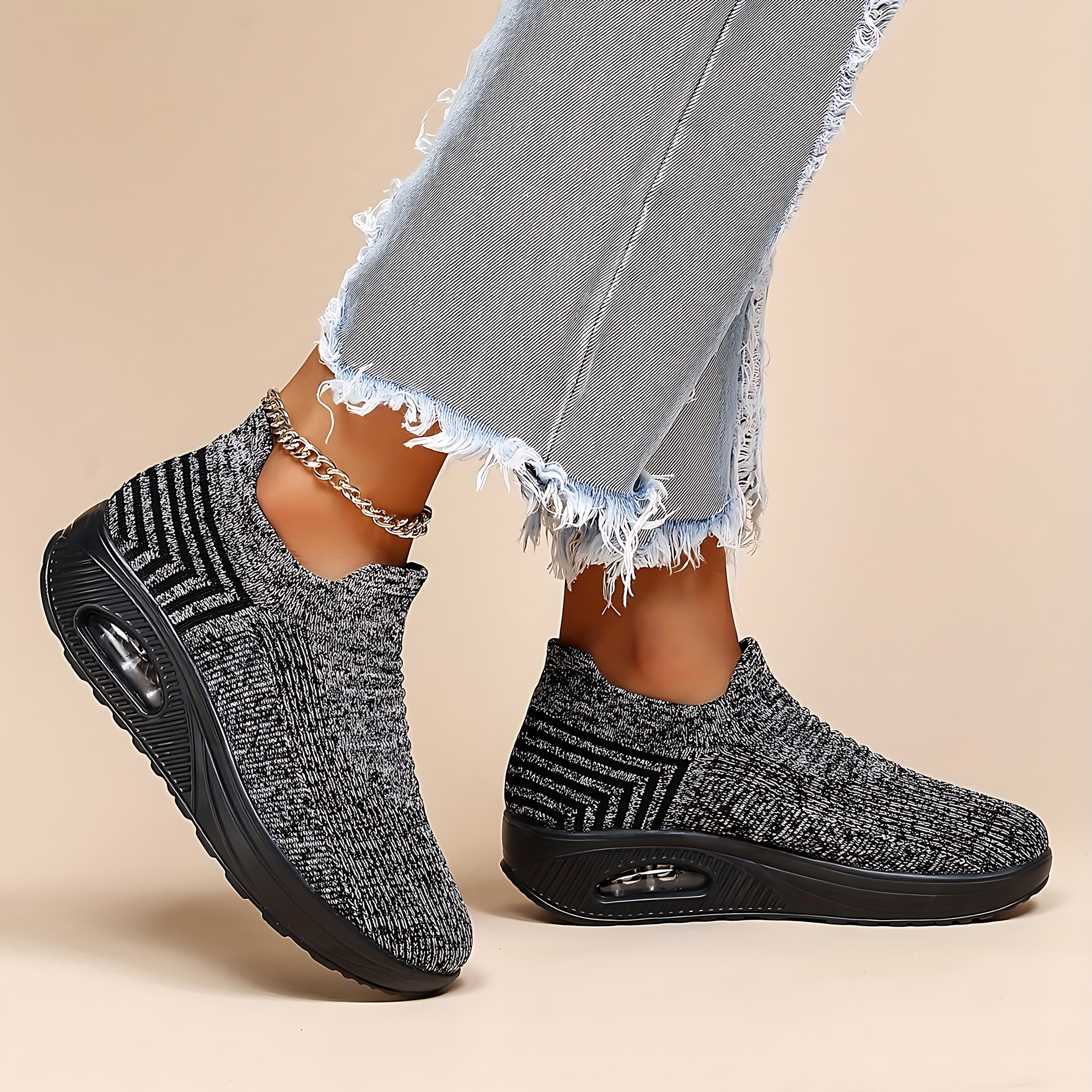 Nadia – Knit Sock Slip On Sneakers