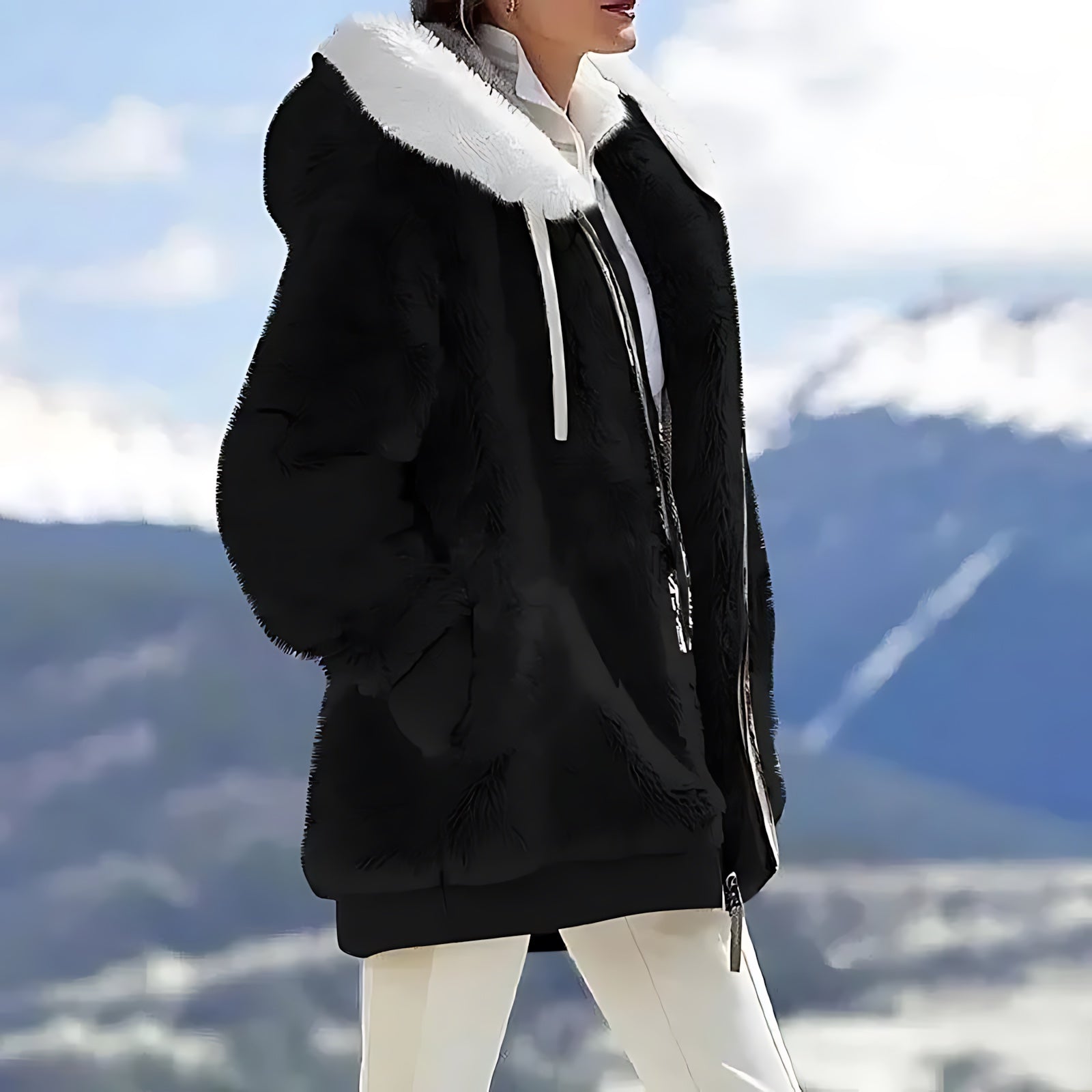 Nadia – Plaid Sherpa Fleece Jacket