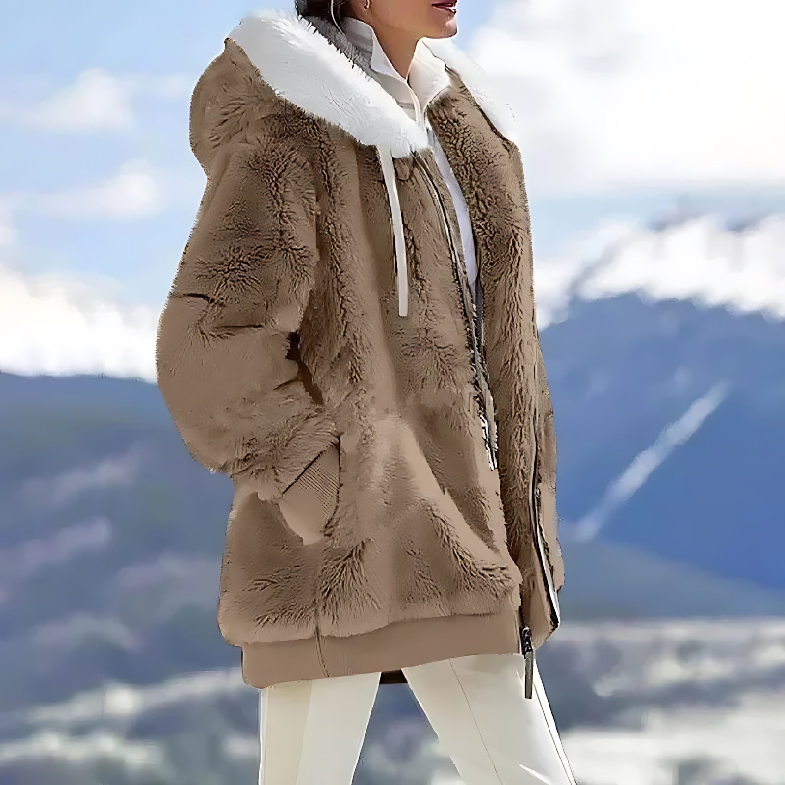 Nadia – Plaid Sherpa Fleece Jacket