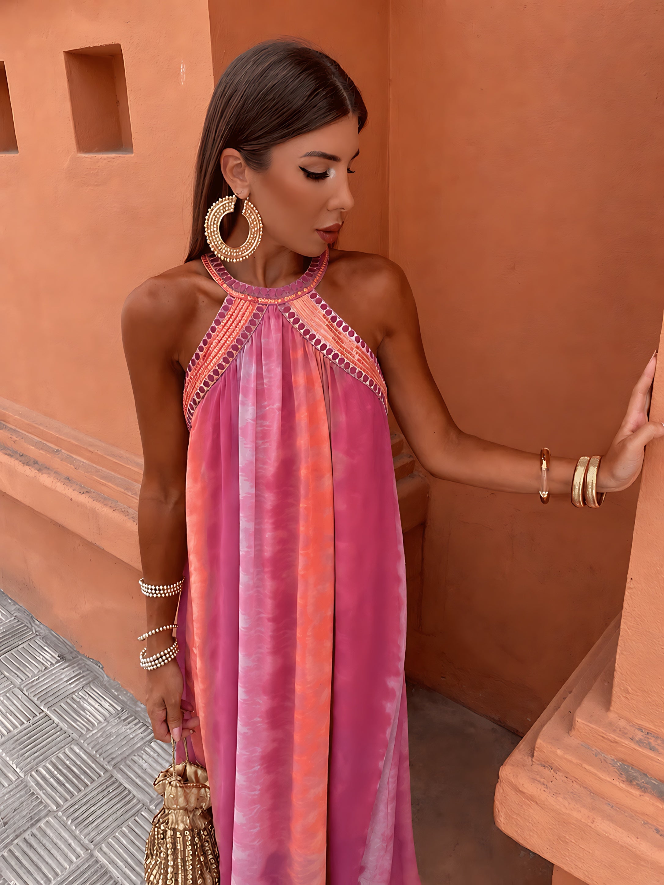 Naomi – Ombre Halter Vacation Maxi Dress