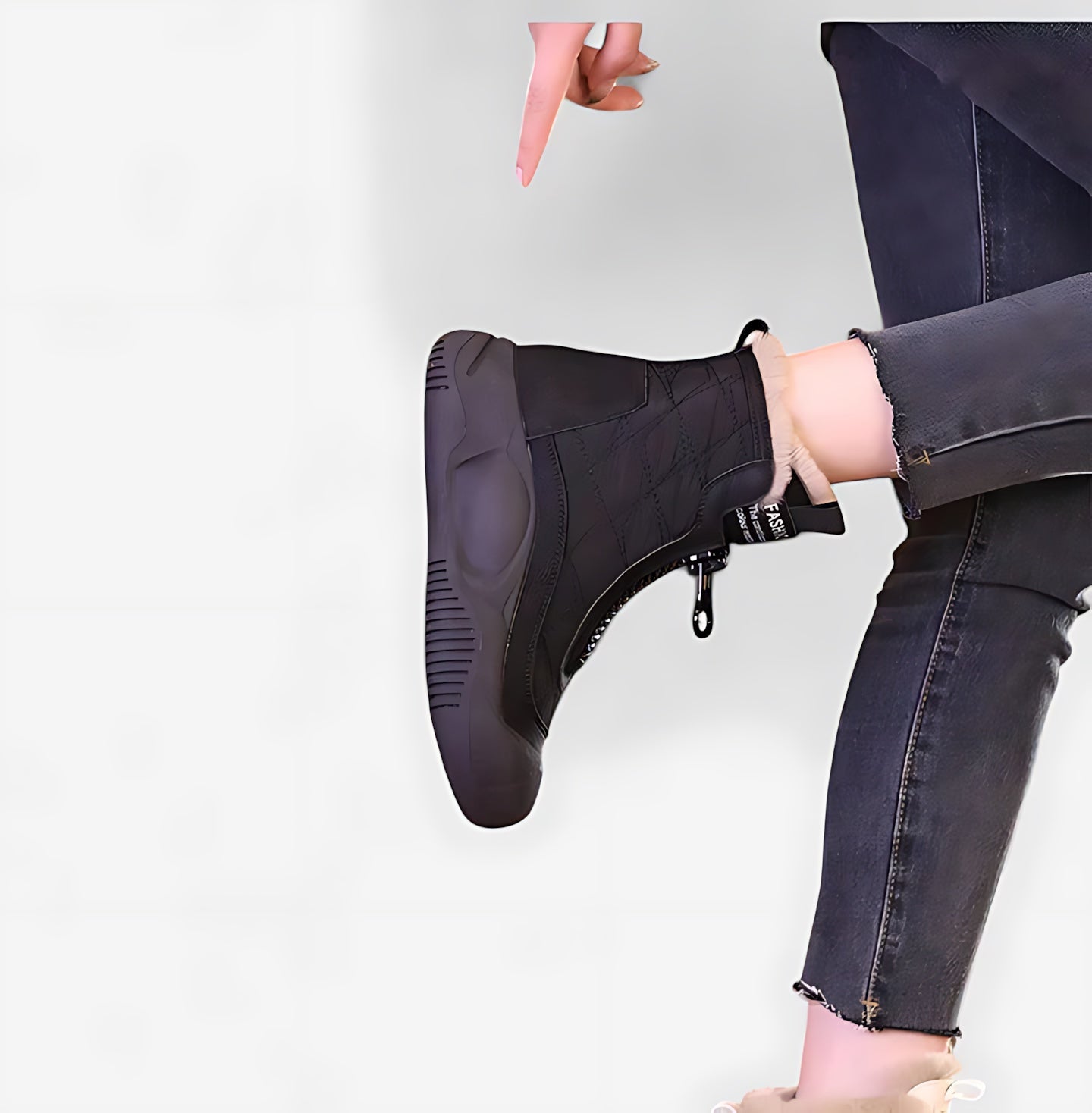 Naomi – Suede Front Zip Ankle Boots