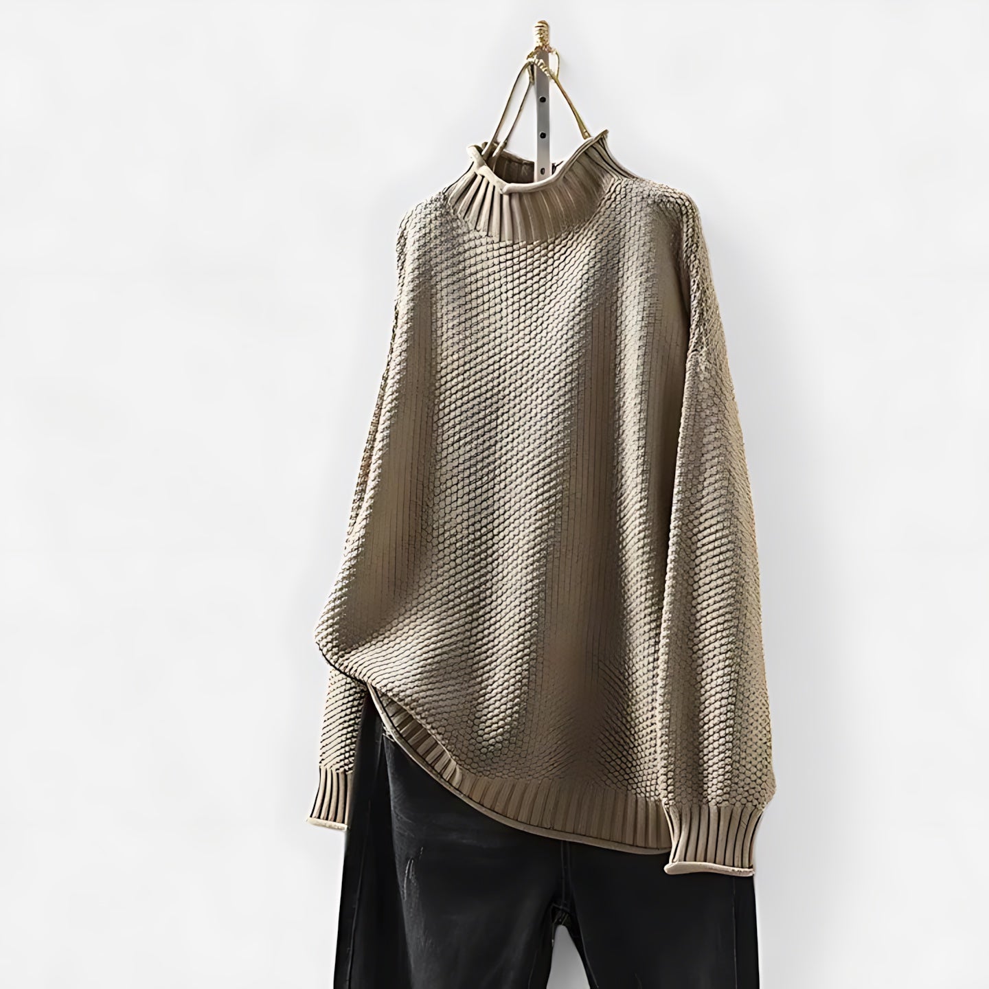 Natalie – Mock Neck Relaxed Knit Sweater