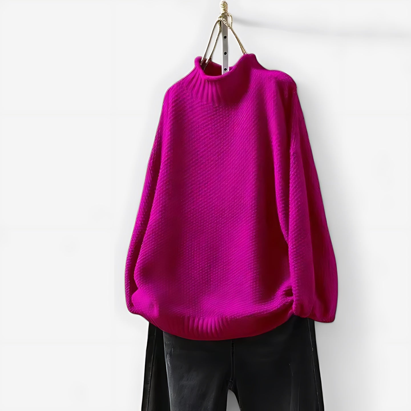 Natalie – Mock Neck Relaxed Knit Sweater