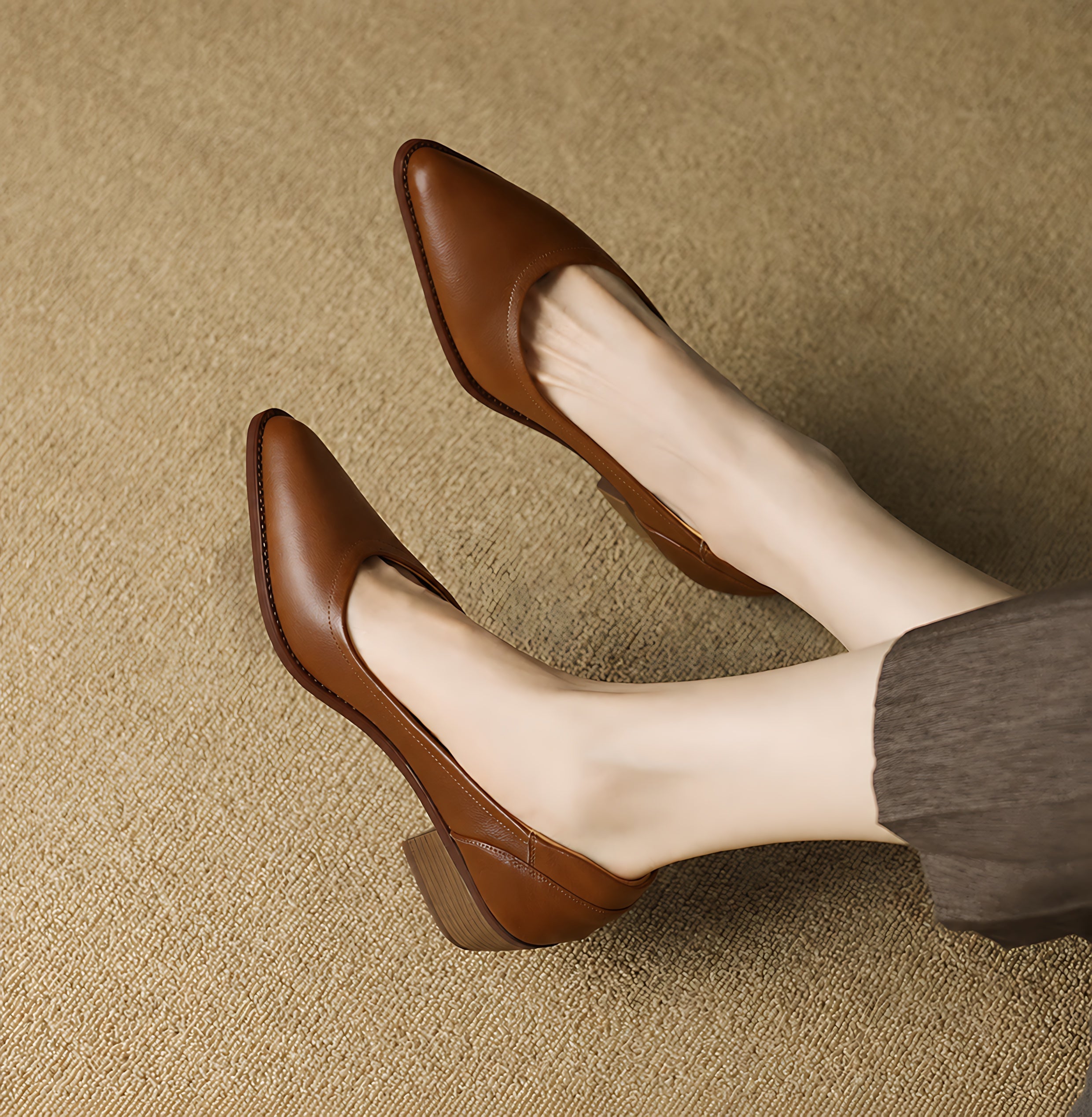 Natalie – Pointed Toe Slingback Low Heel Pumps