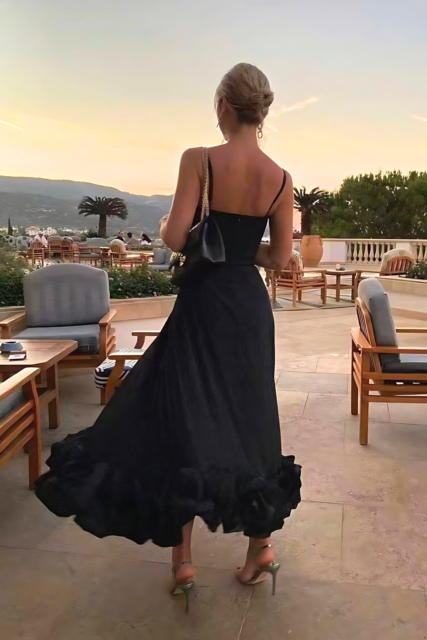 Norah – Ruffle Hem Mermaid Evening Maxi Dress