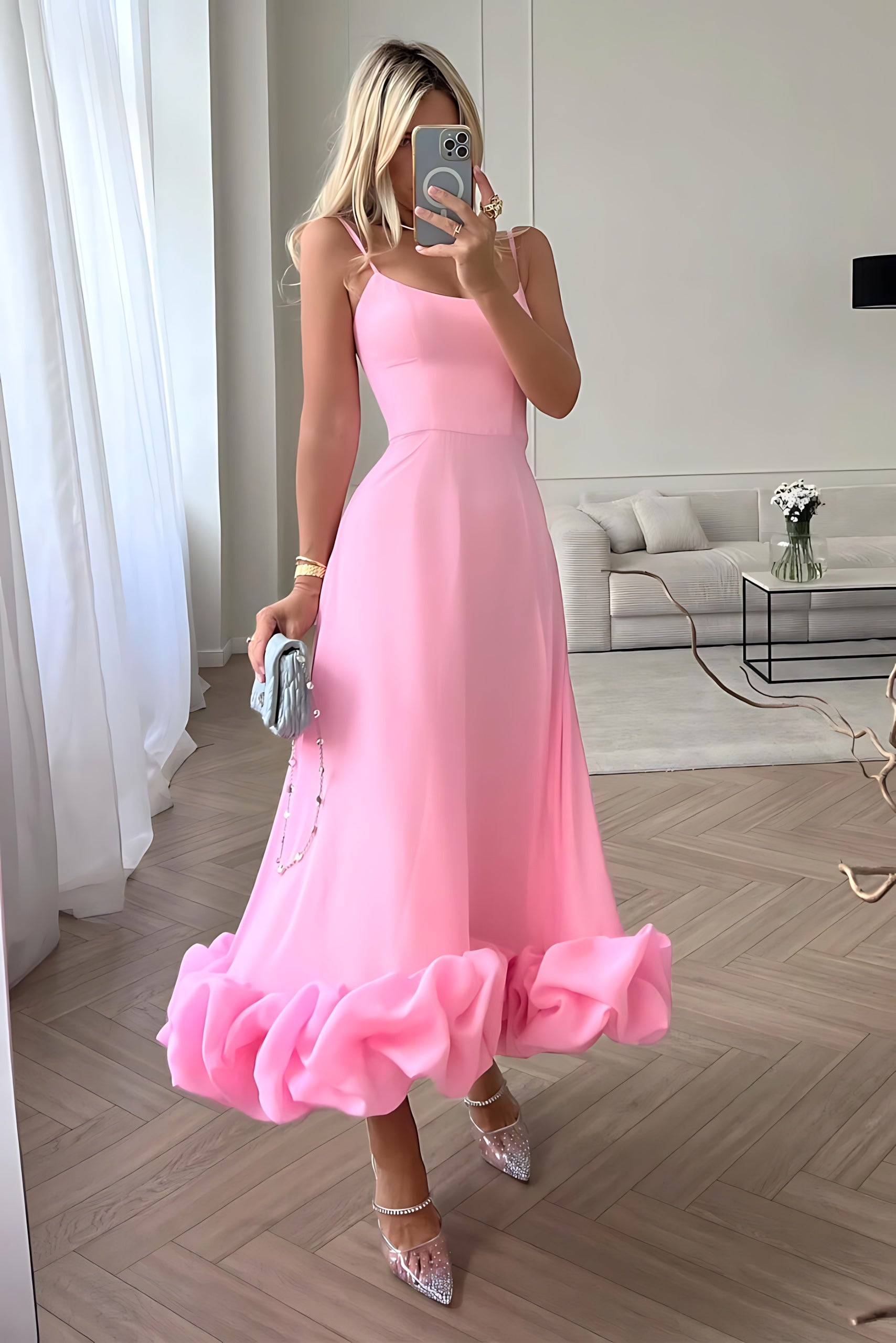 Norah – Ruffle Hem Mermaid Evening Maxi Dress