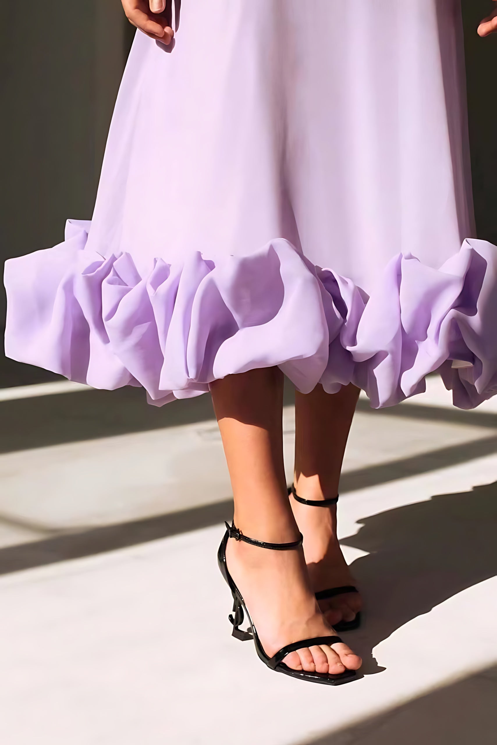 Norah – Ruffle Hem Mermaid Evening Maxi Dress