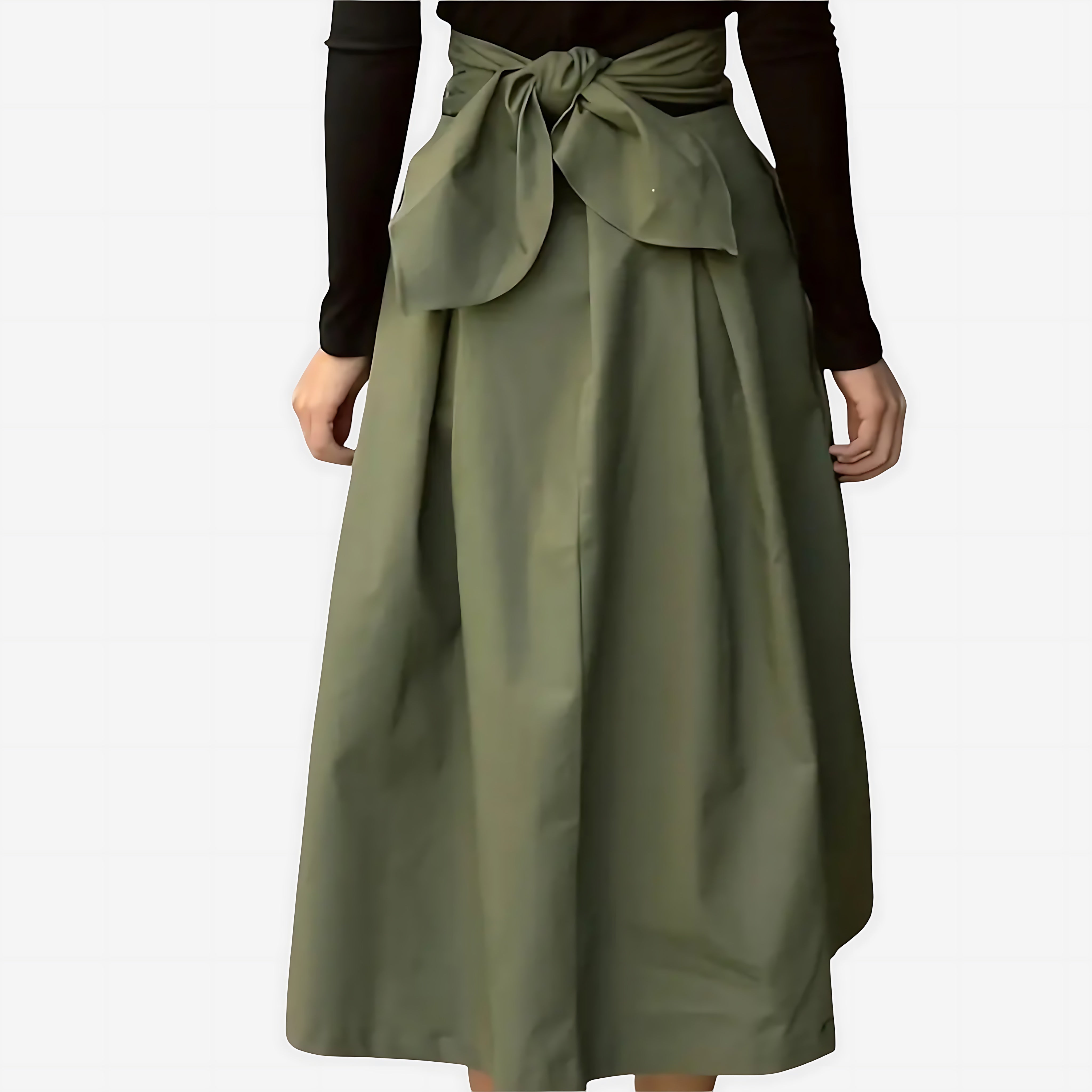 Norah – Tie Waist A Line Midi Skirt