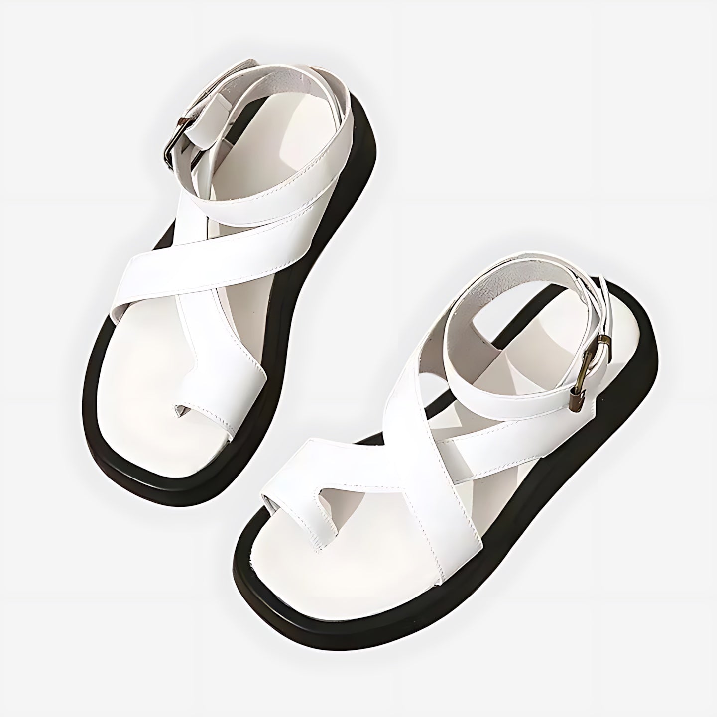 Norah – Toe Loop Ankle Strap Flat Sandals