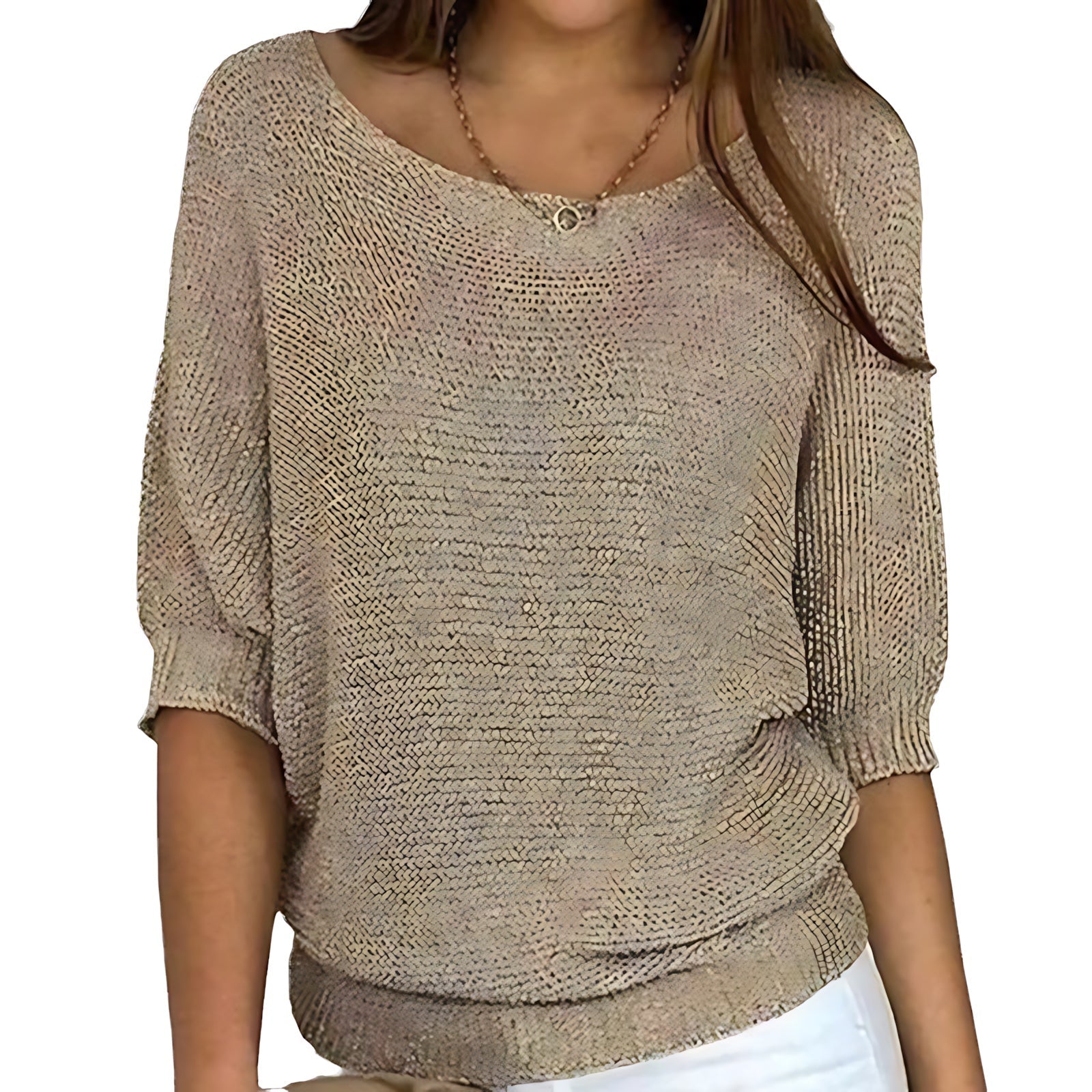 Nova – Batwing Sleeve V Neck Knit Sweater