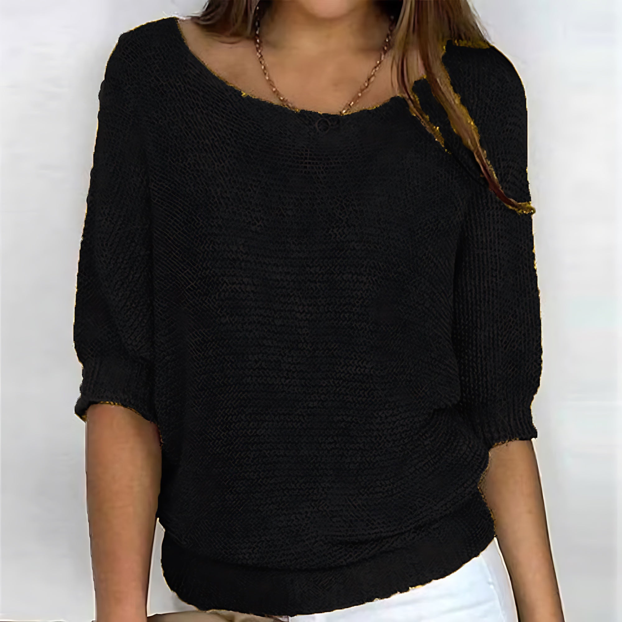 Nova – Batwing Sleeve V Neck Knit Sweater