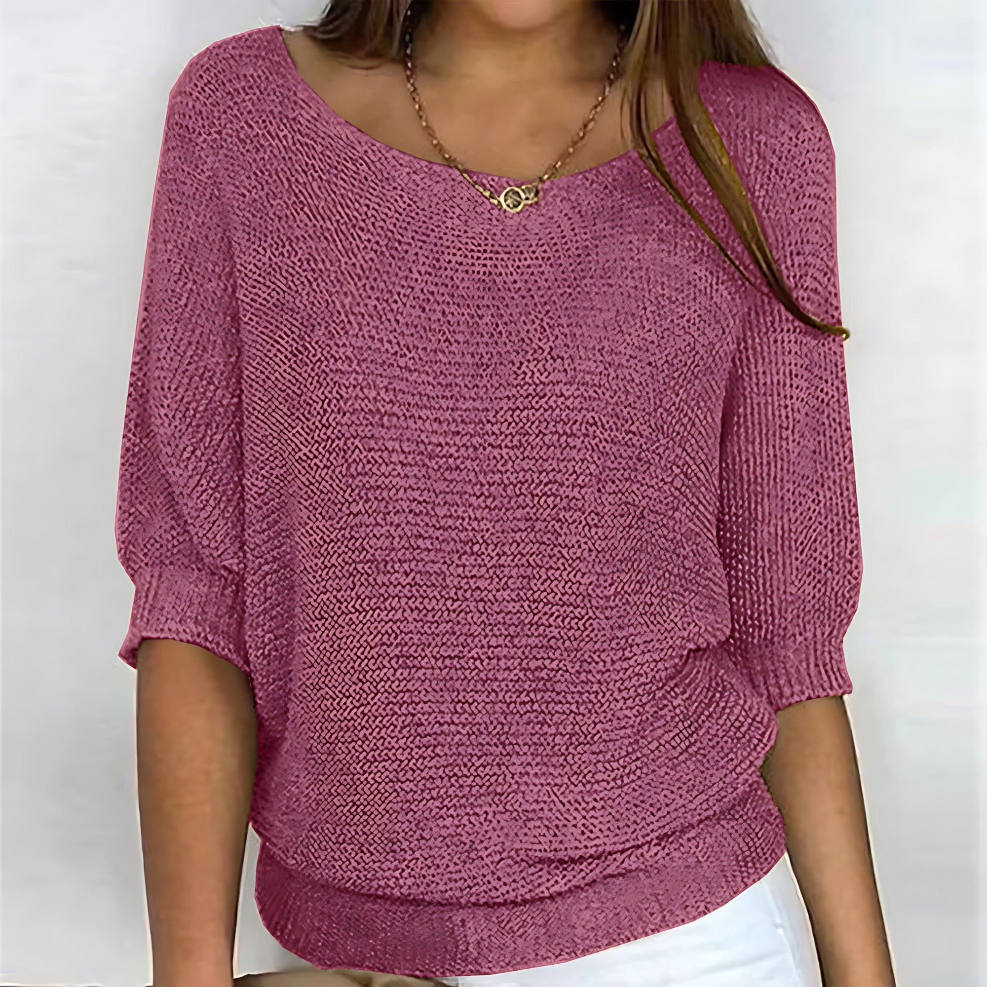 Nova – Batwing Sleeve V Neck Knit Sweater