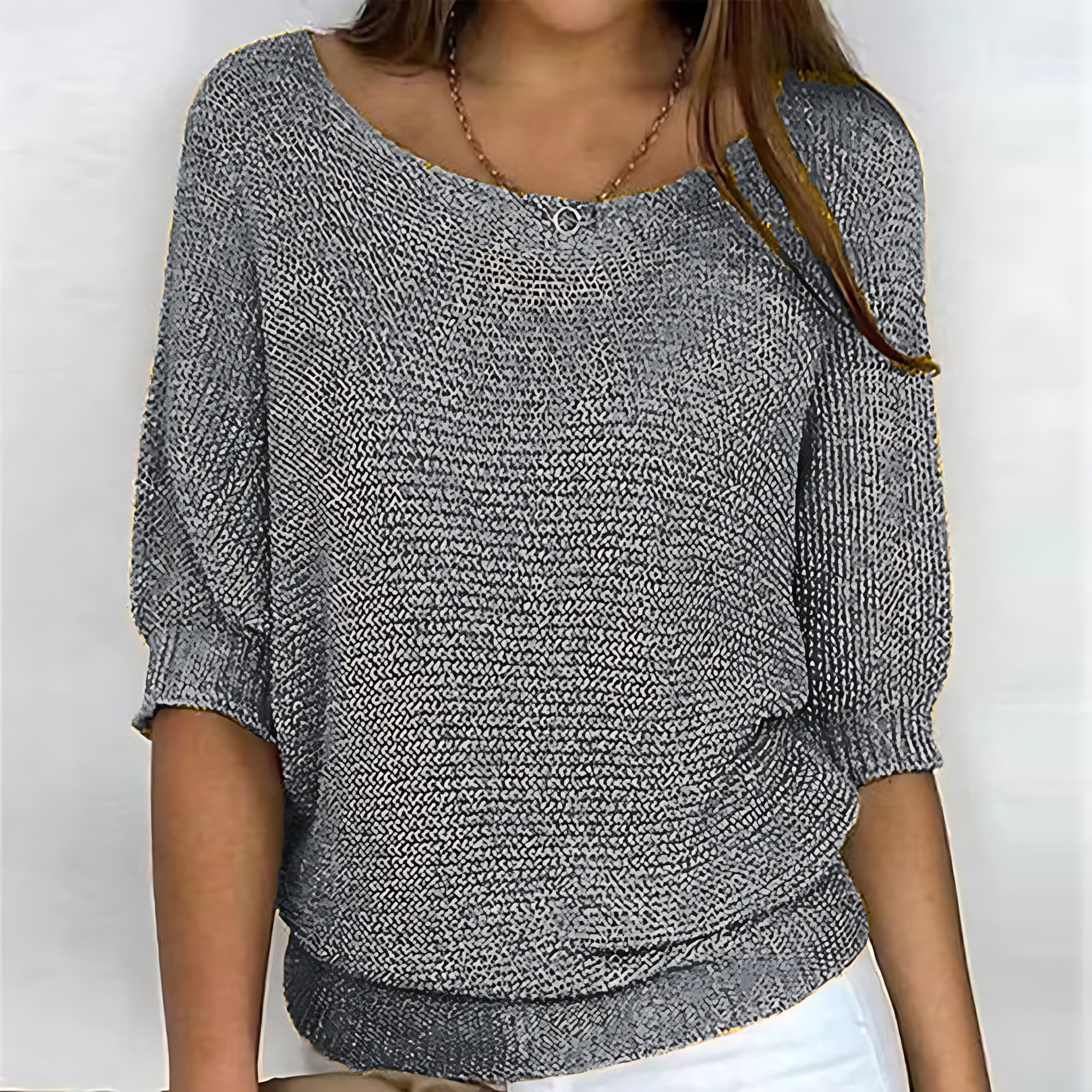Nova – Batwing Sleeve V Neck Knit Sweater