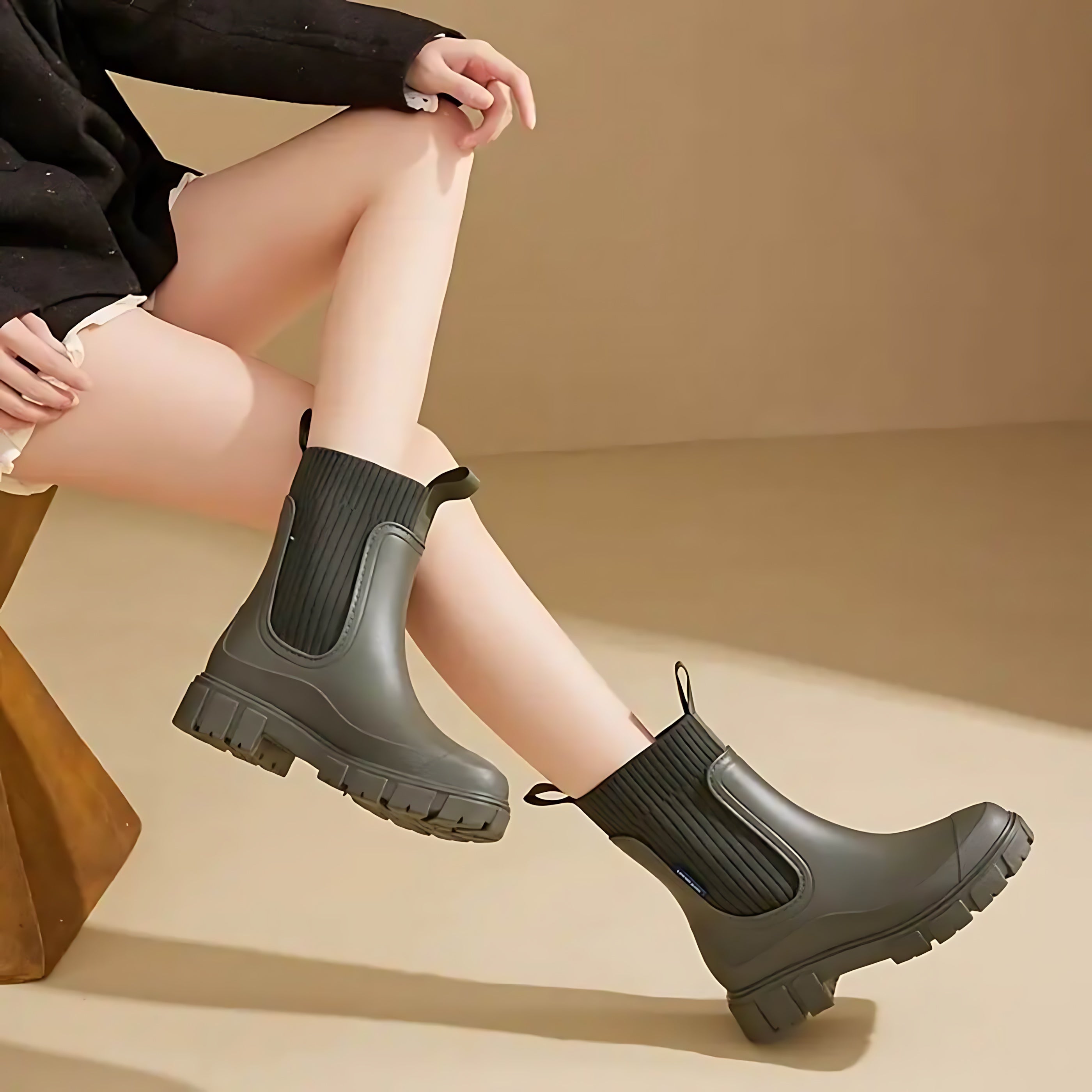 Nova – Rubber Platform Chelsea Rain Boots