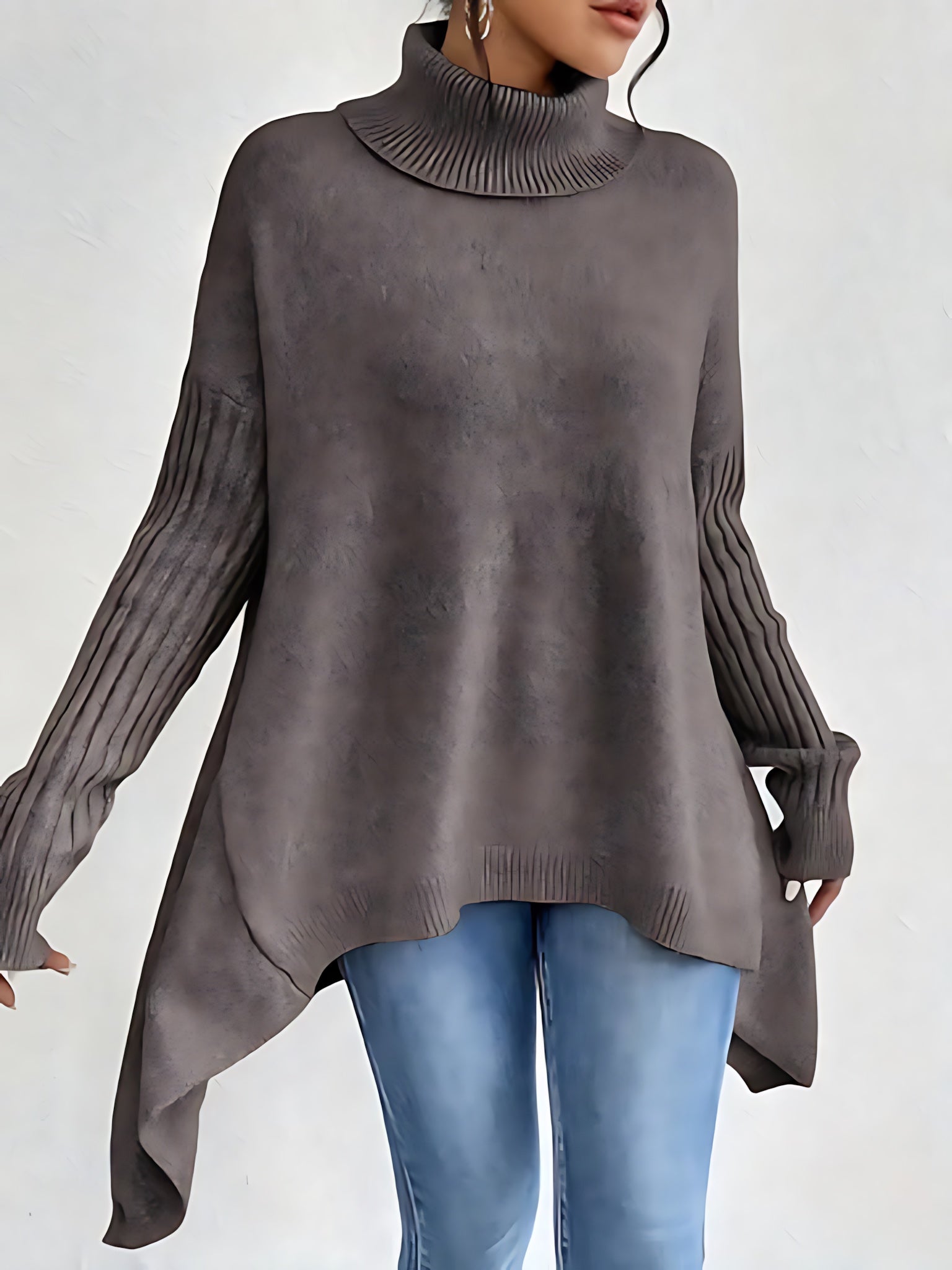 Octavia – Oversized Turtleneck Knit Sweater