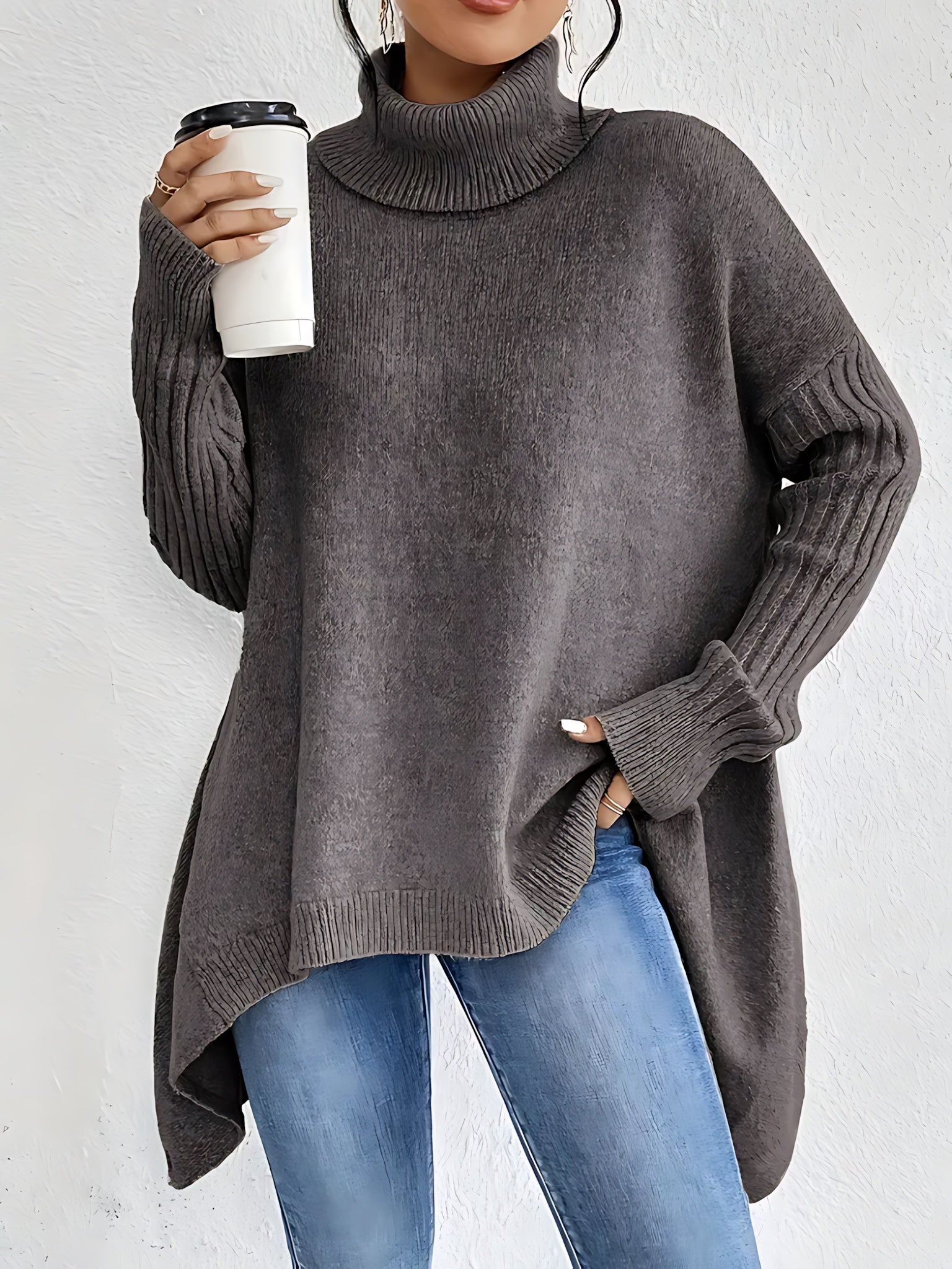 Octavia – Oversized Turtleneck Knit Sweater