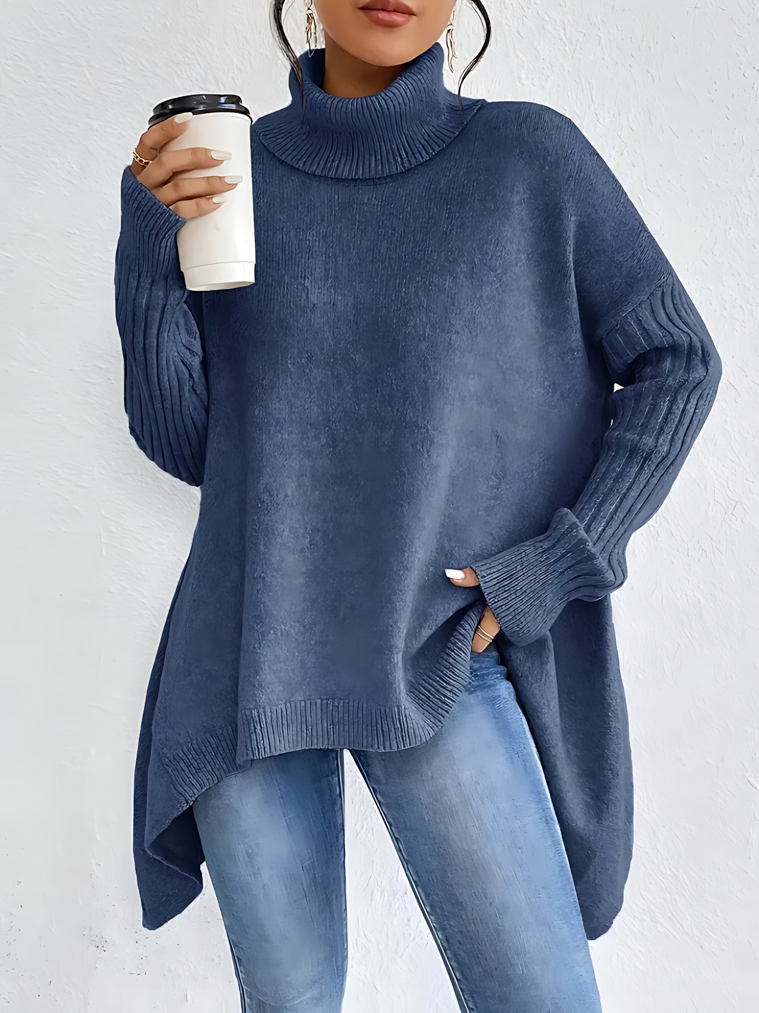 Octavia – Oversized Turtleneck Knit Sweater