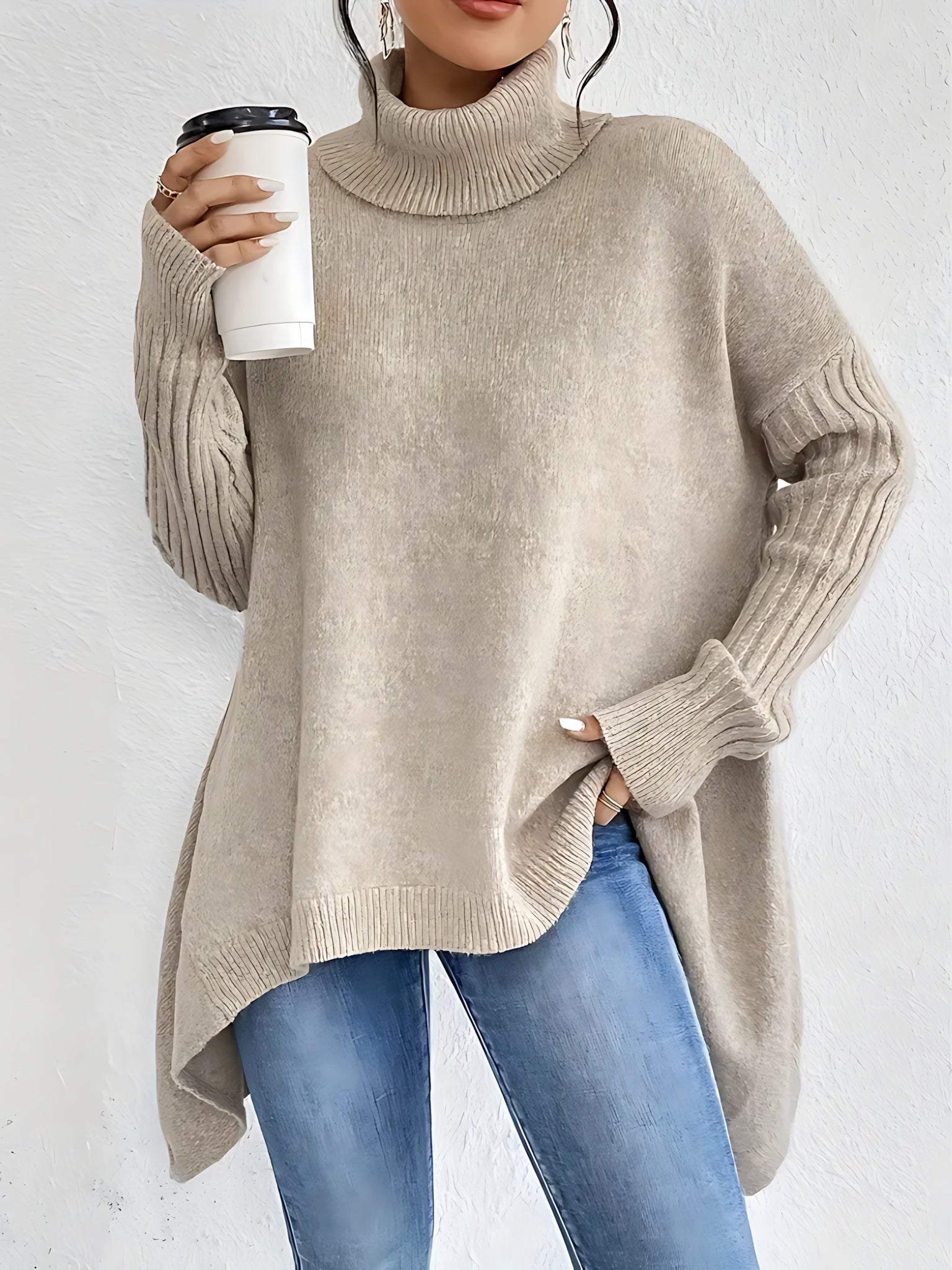 Octavia – Oversized Turtleneck Knit Sweater