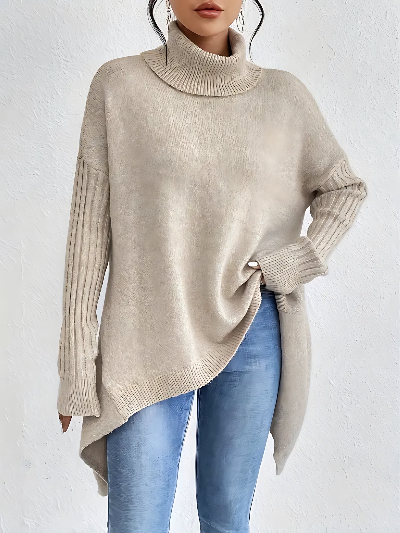 Octavia – Oversized Turtleneck Knit Sweater