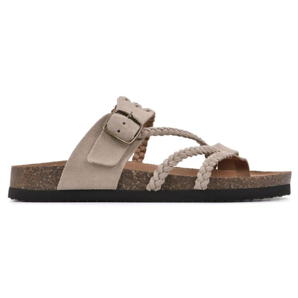 Zoe – Braided Flat Slide Sandals