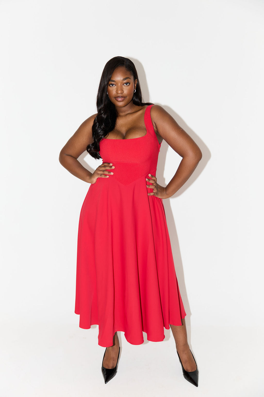 Stella – Square Neck A Line Formal Maxi Dress