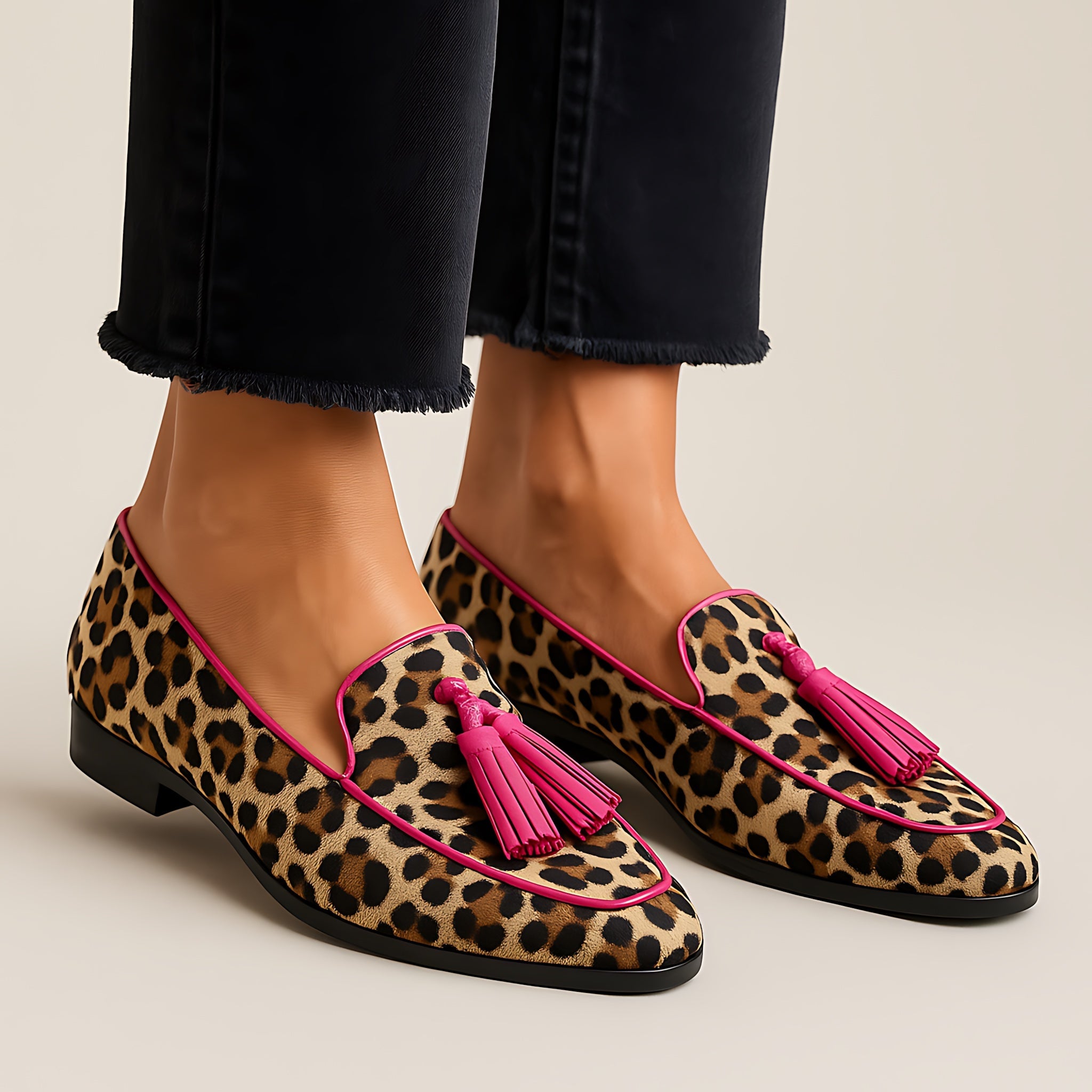 Olivia – Leopard Print Tassel Loafers