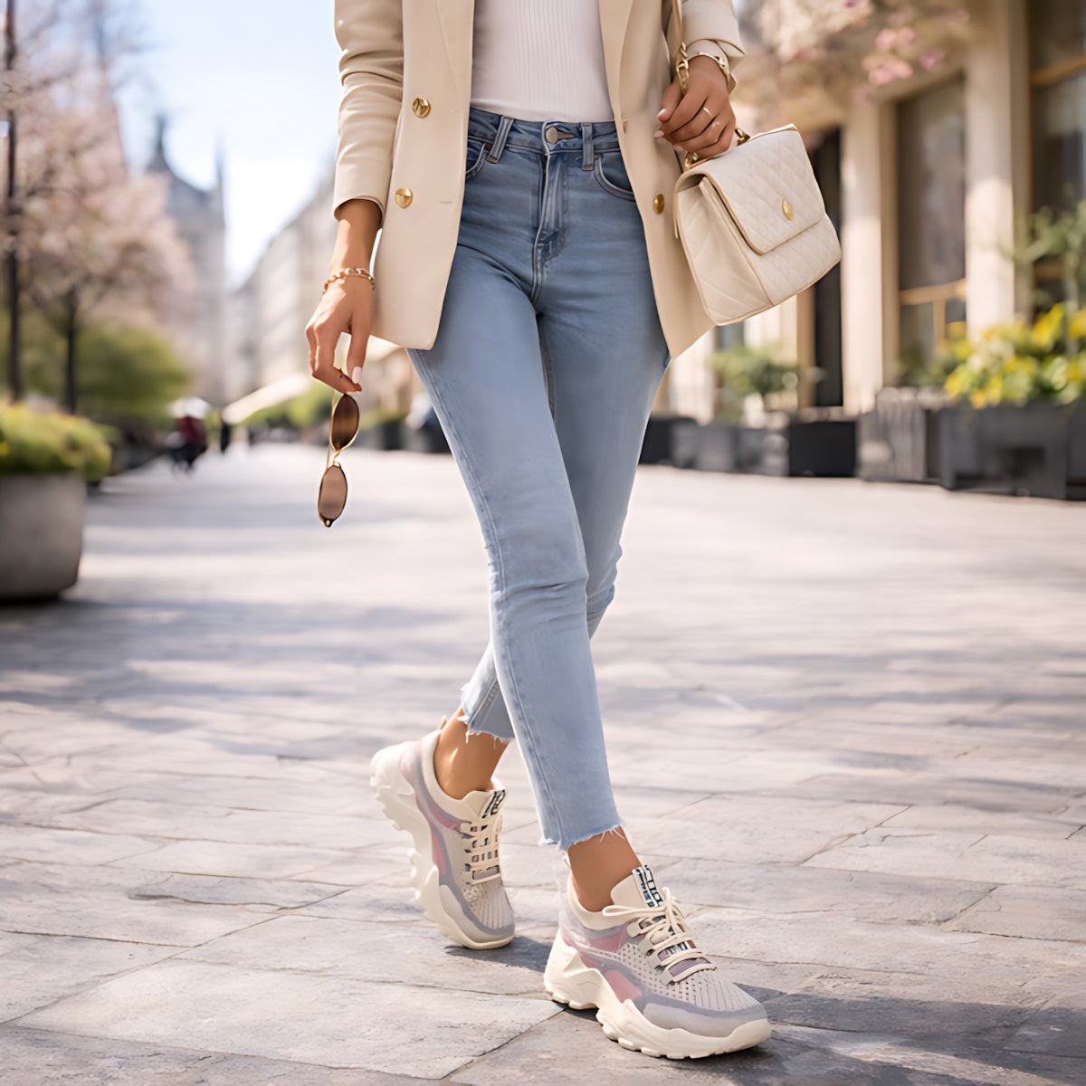 Ophelia – Mesh Panel Lace Up Chunky Platform Sneakers