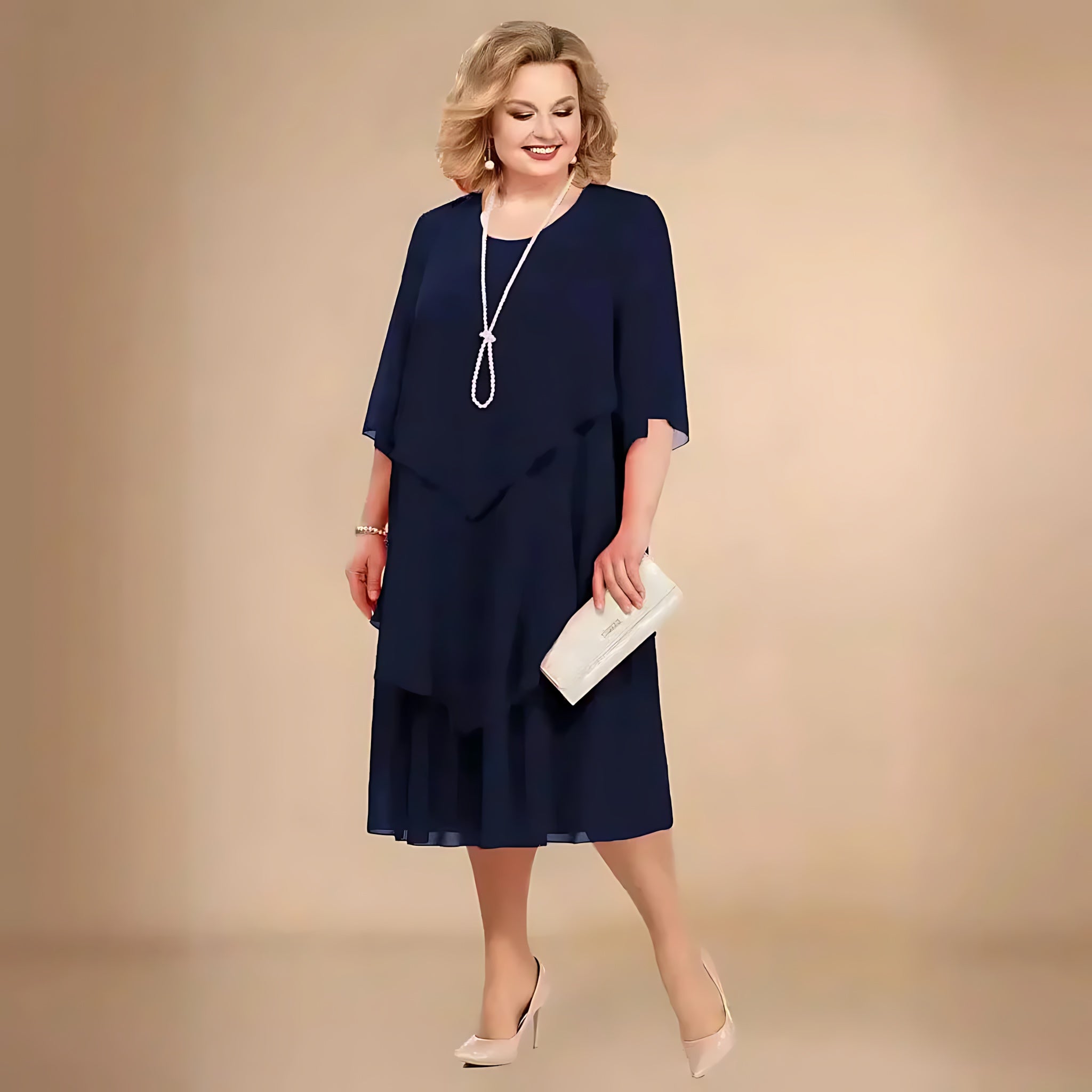 Ophelia – Oversized V Neck Flowy Midi Dress