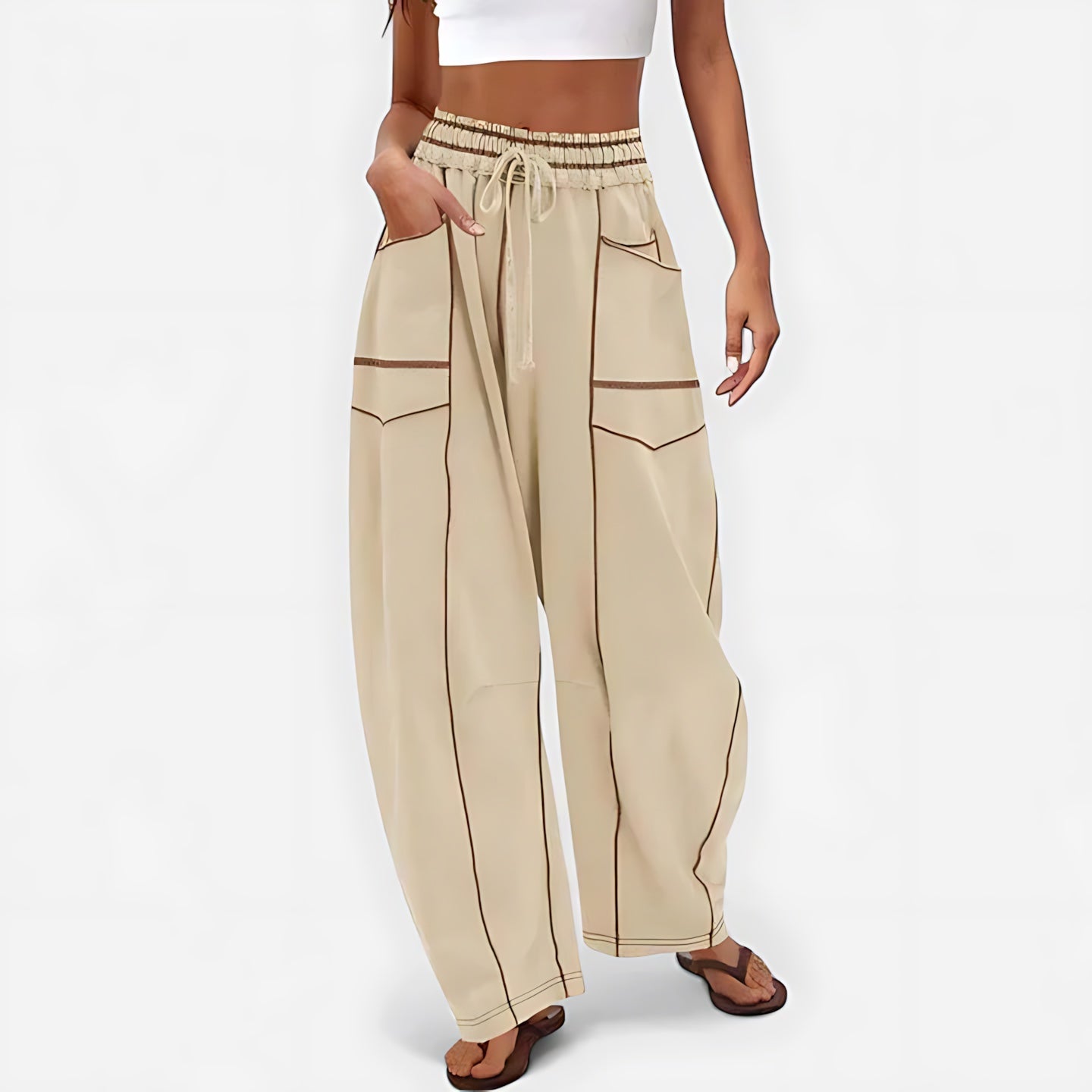 Ophelia – Pleated Barrel Leg Pants