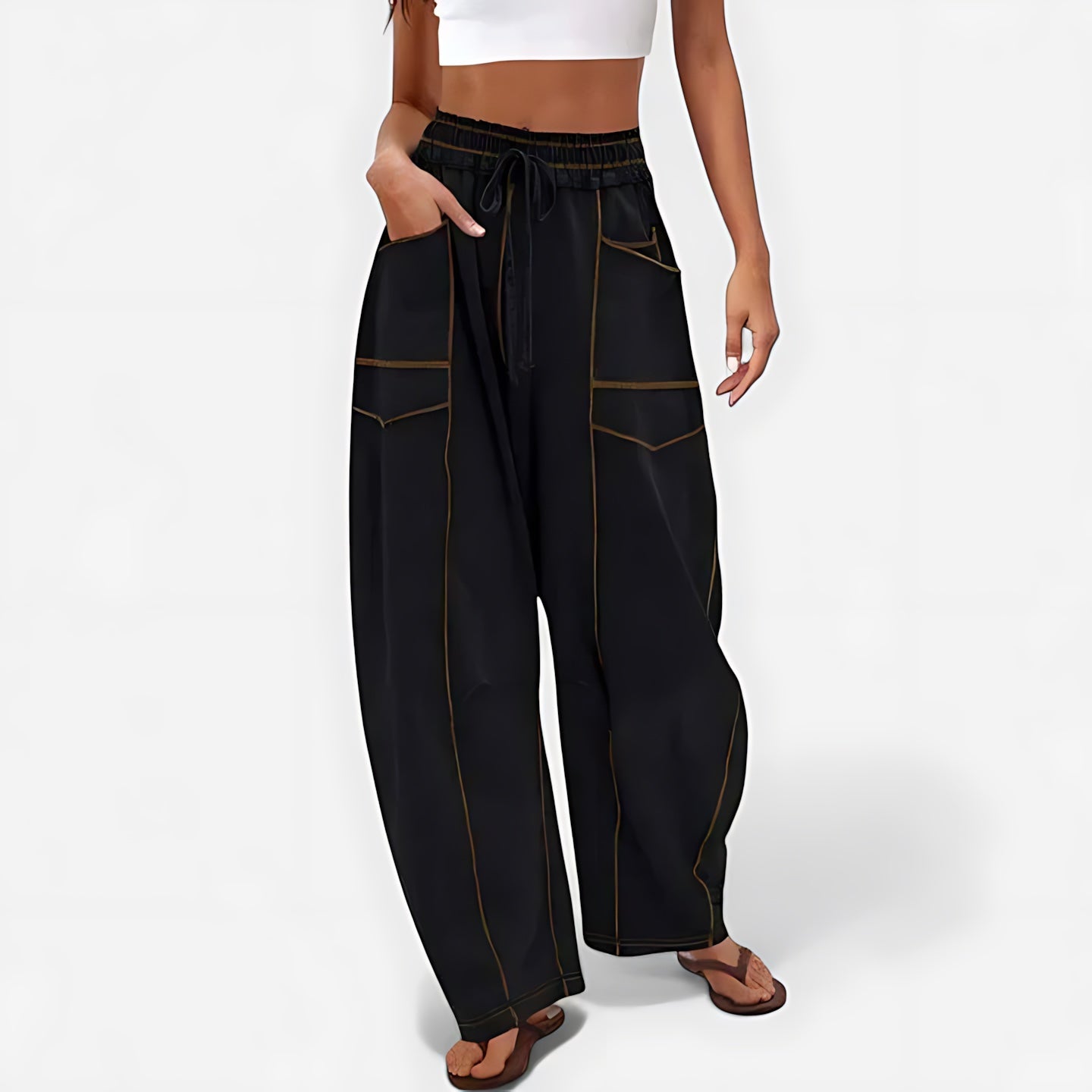 Ophelia – Pleated Barrel Leg Pants