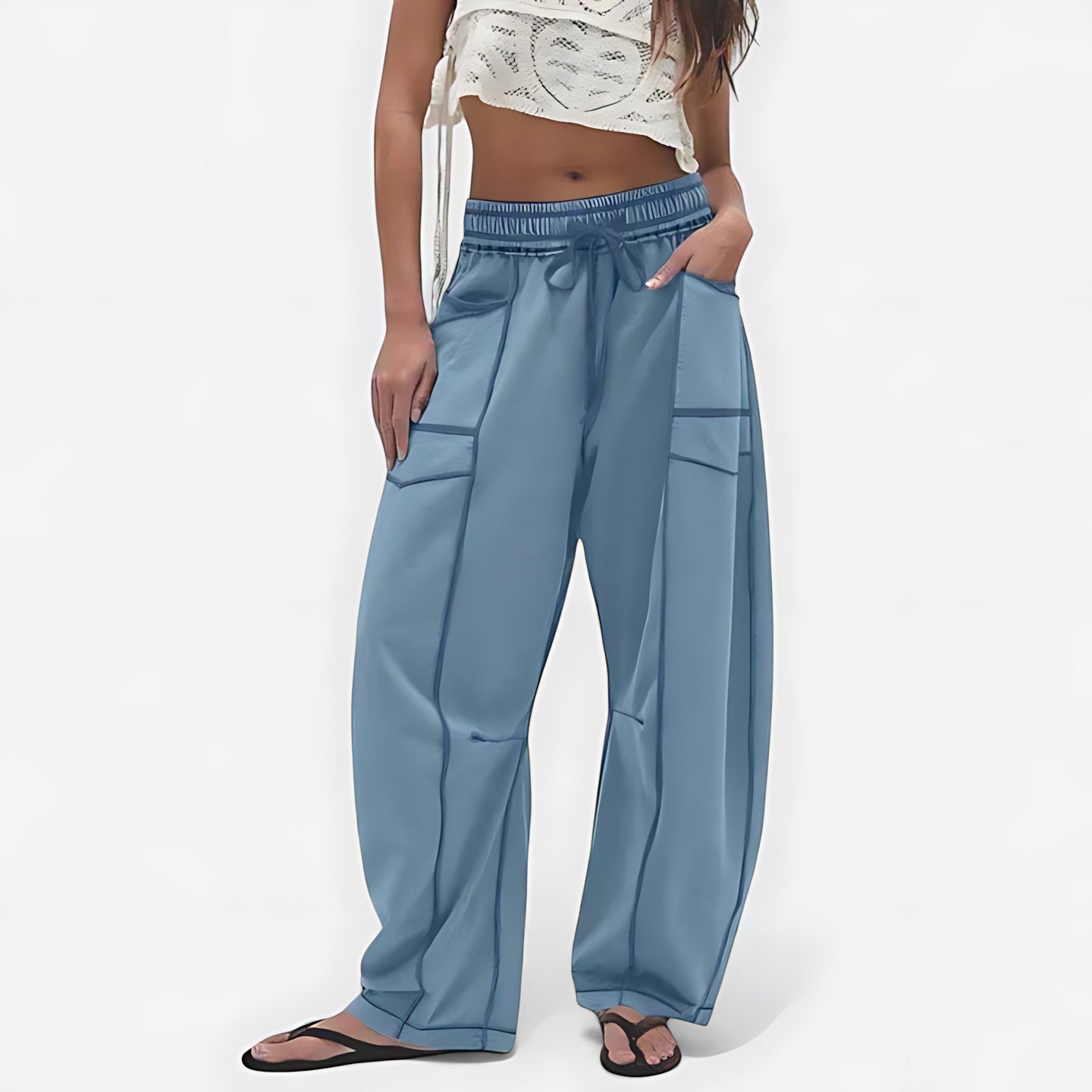 Ophelia – Pleated Barrel Leg Pants