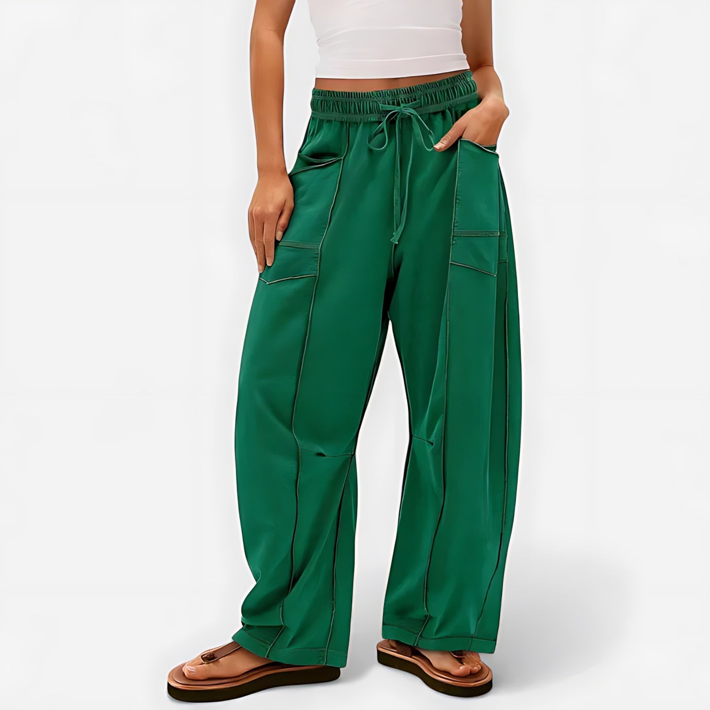 Ophelia – Pleated Barrel Leg Pants