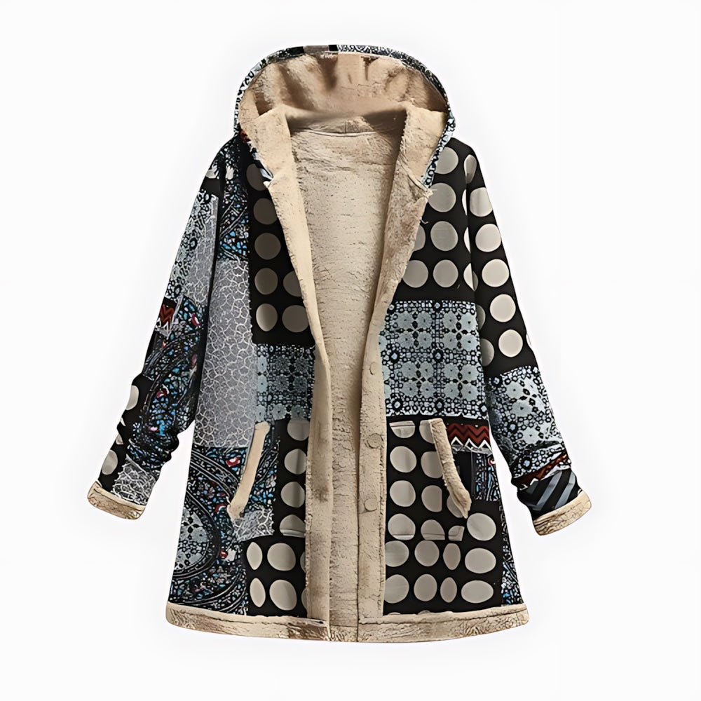 Ophelia – Polka Dot Quilted Longline Coat