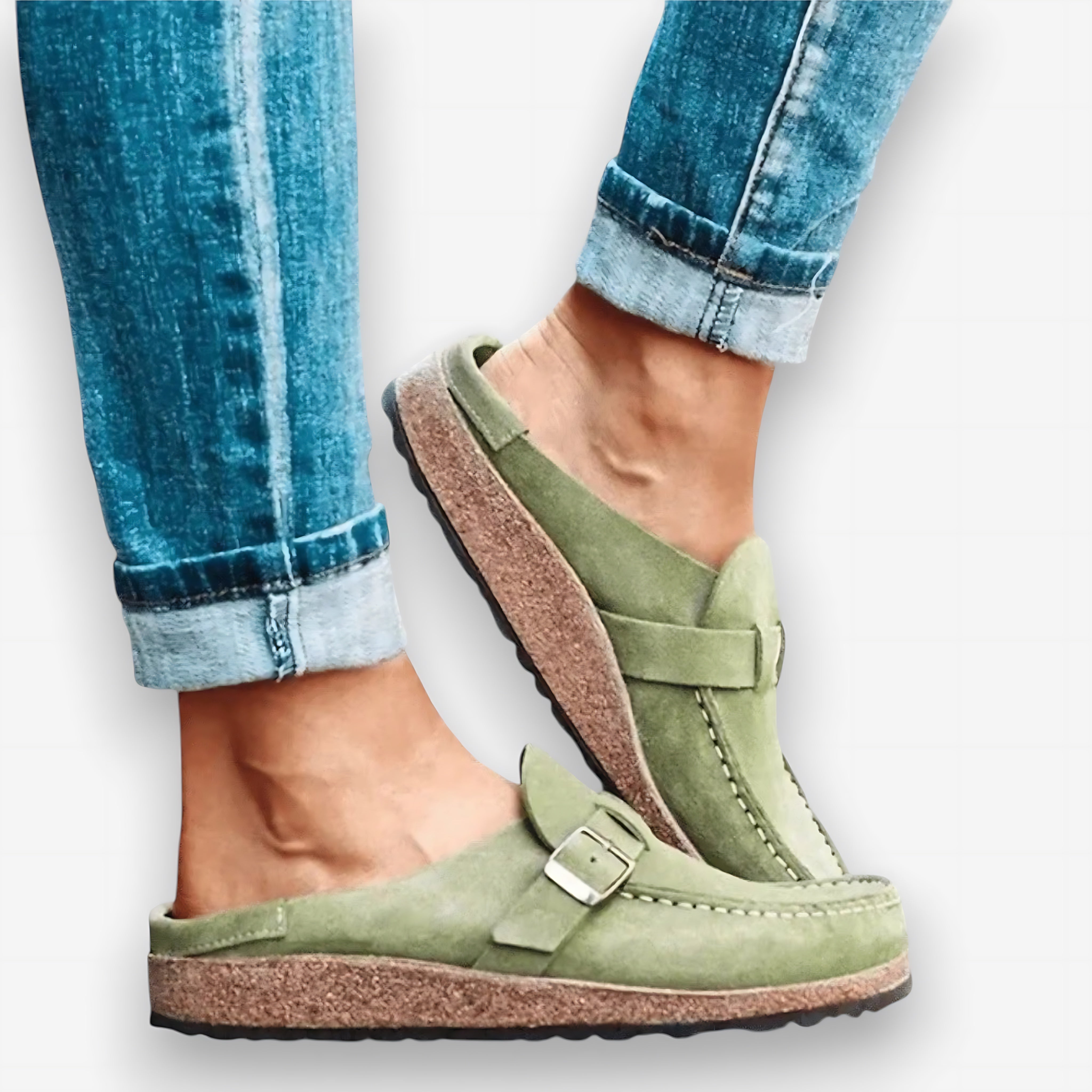 Ophelia – Suede Closed Toe Clog Mules