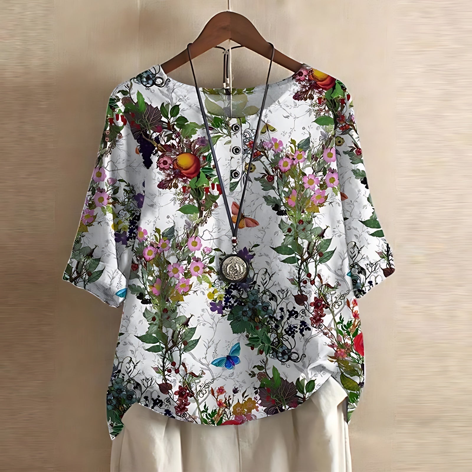 Paisley – Floral Print Short Sleeve Blouse