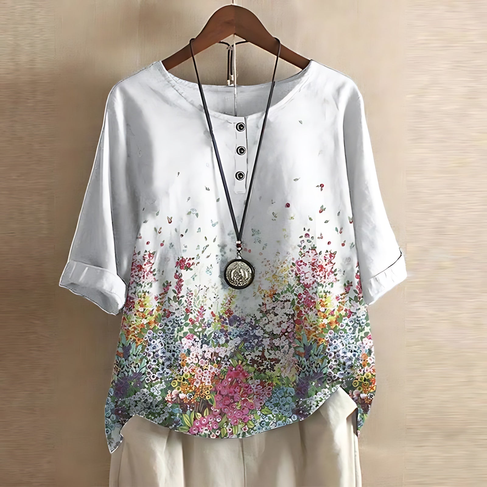 Paisley – Floral Print Short Sleeve Blouse