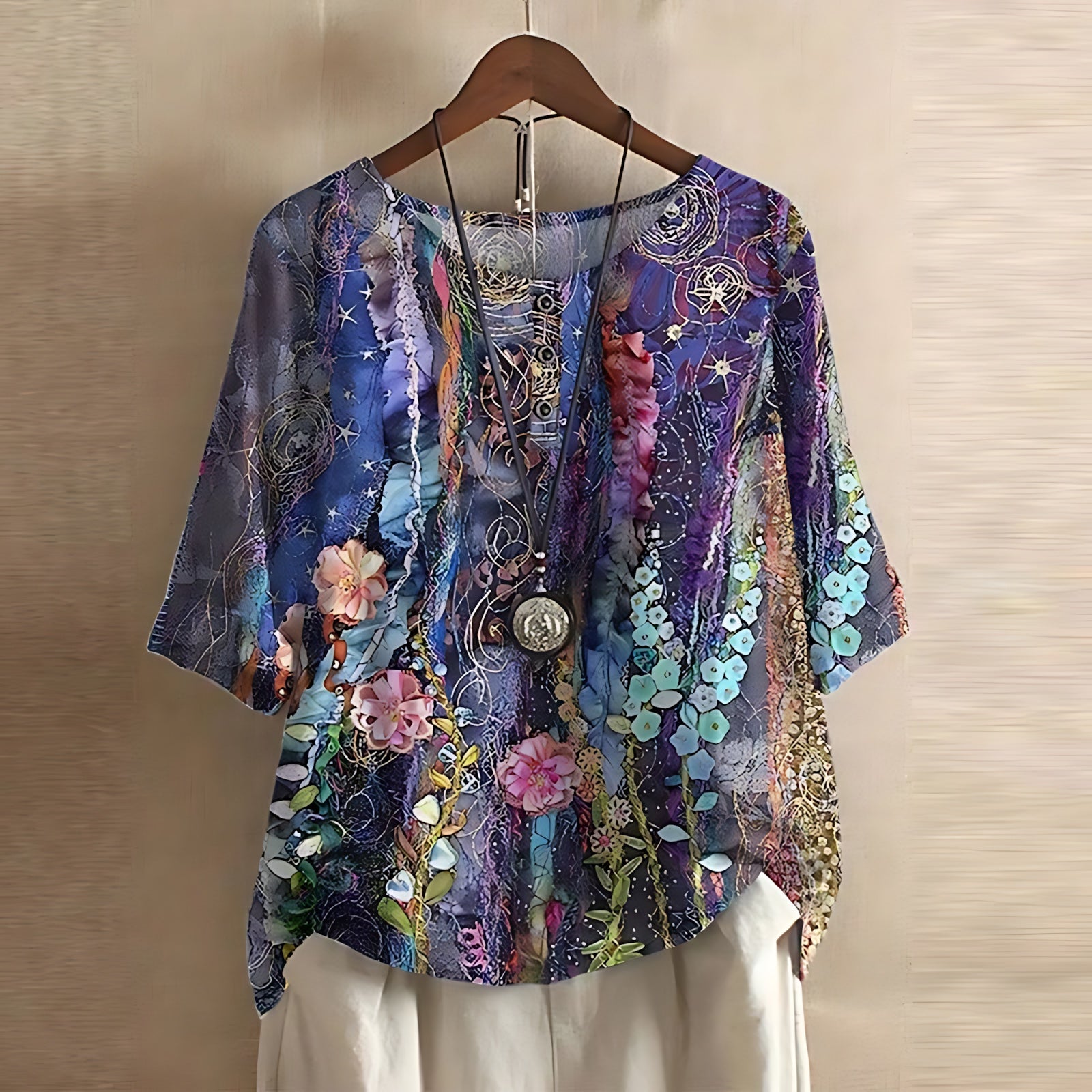 Paisley – Floral Print Short Sleeve Blouse
