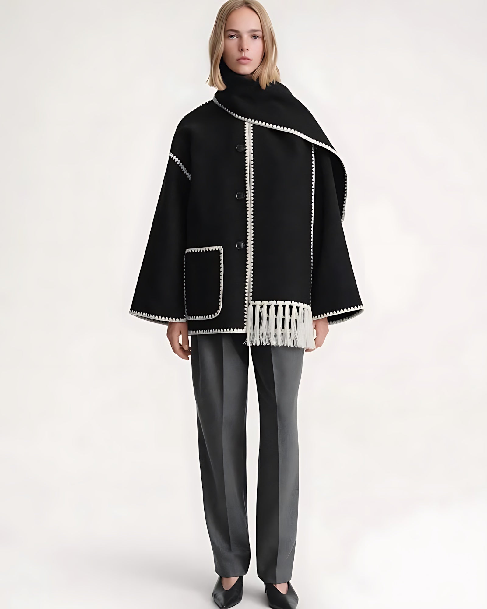 Paisley – Oversized Scarf Collar Jacket