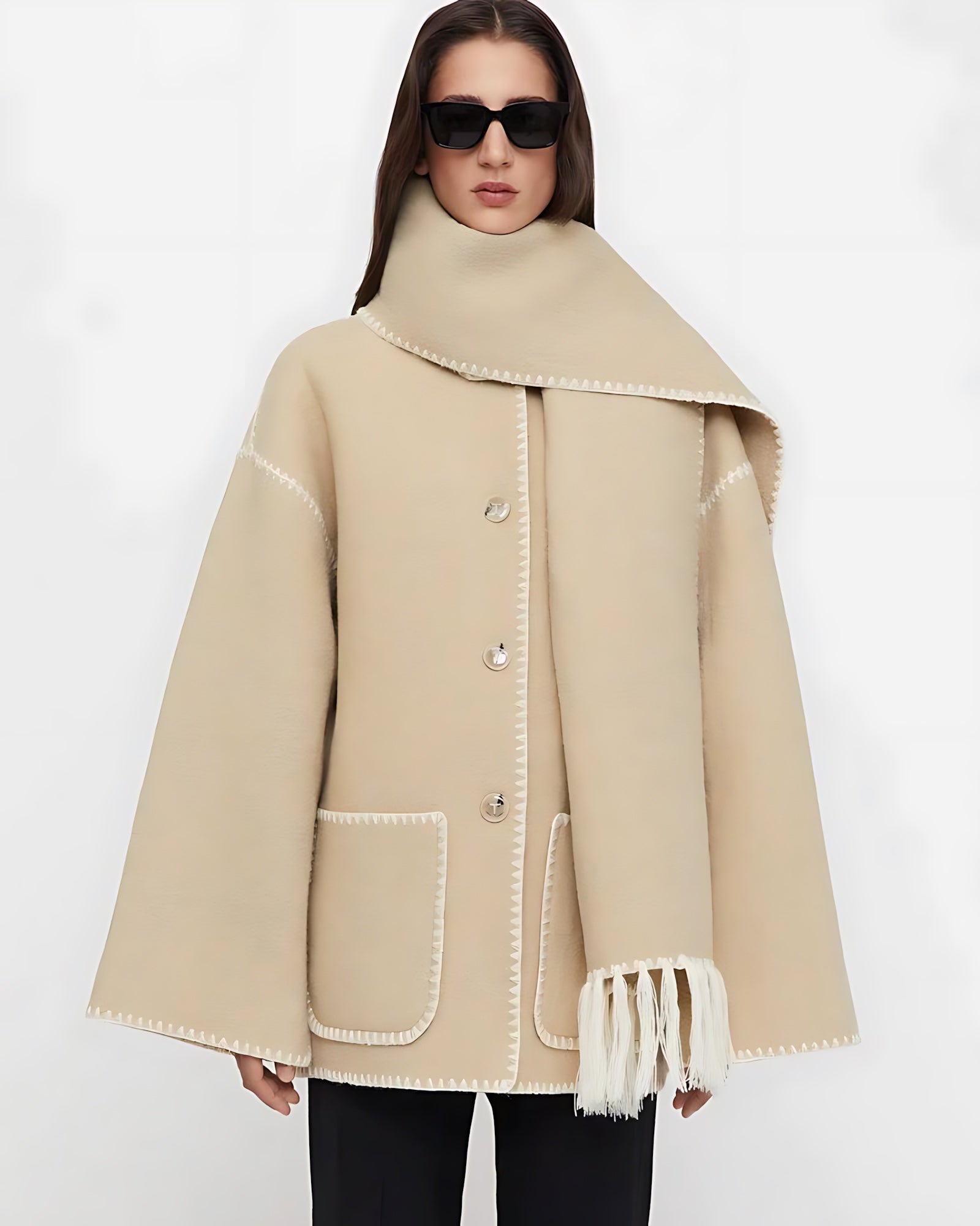 Paisley – Oversized Scarf Collar Jacket