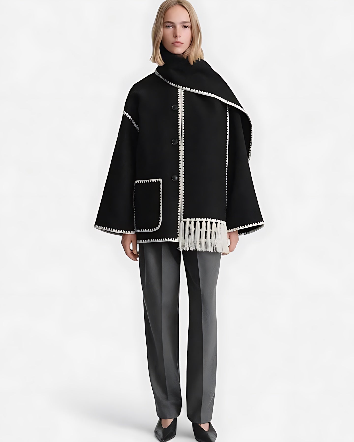 Paisley – Oversized Scarf Collar Jacket